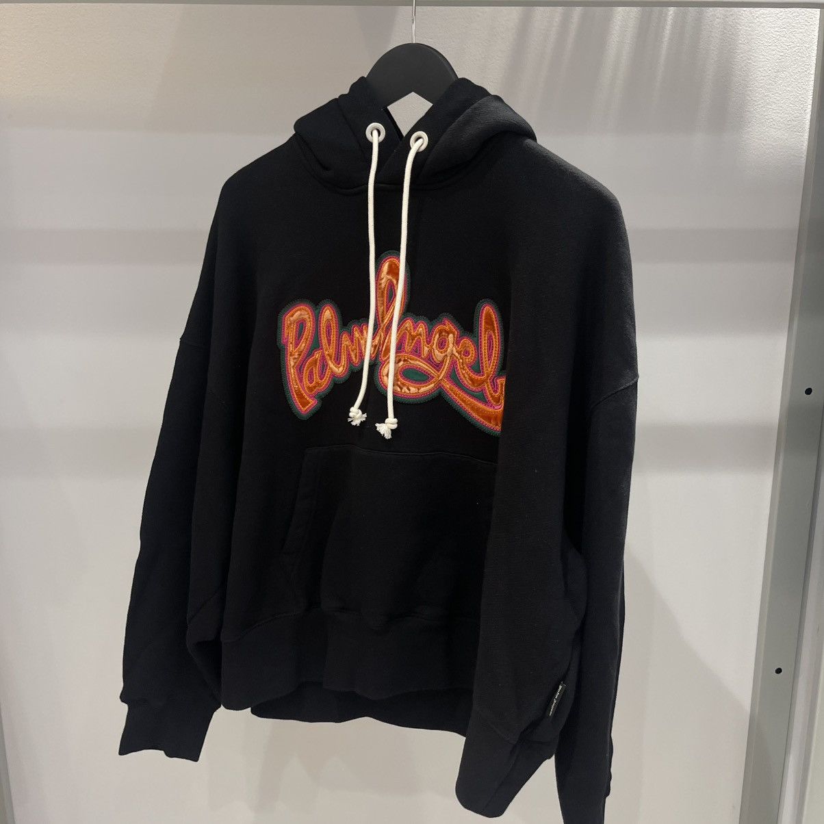 Palm Angels Palm Angels Orange Script Logo Popover Hoodie Blacm Size US L / EU 52-54 / 3 - 1 Thumbnail