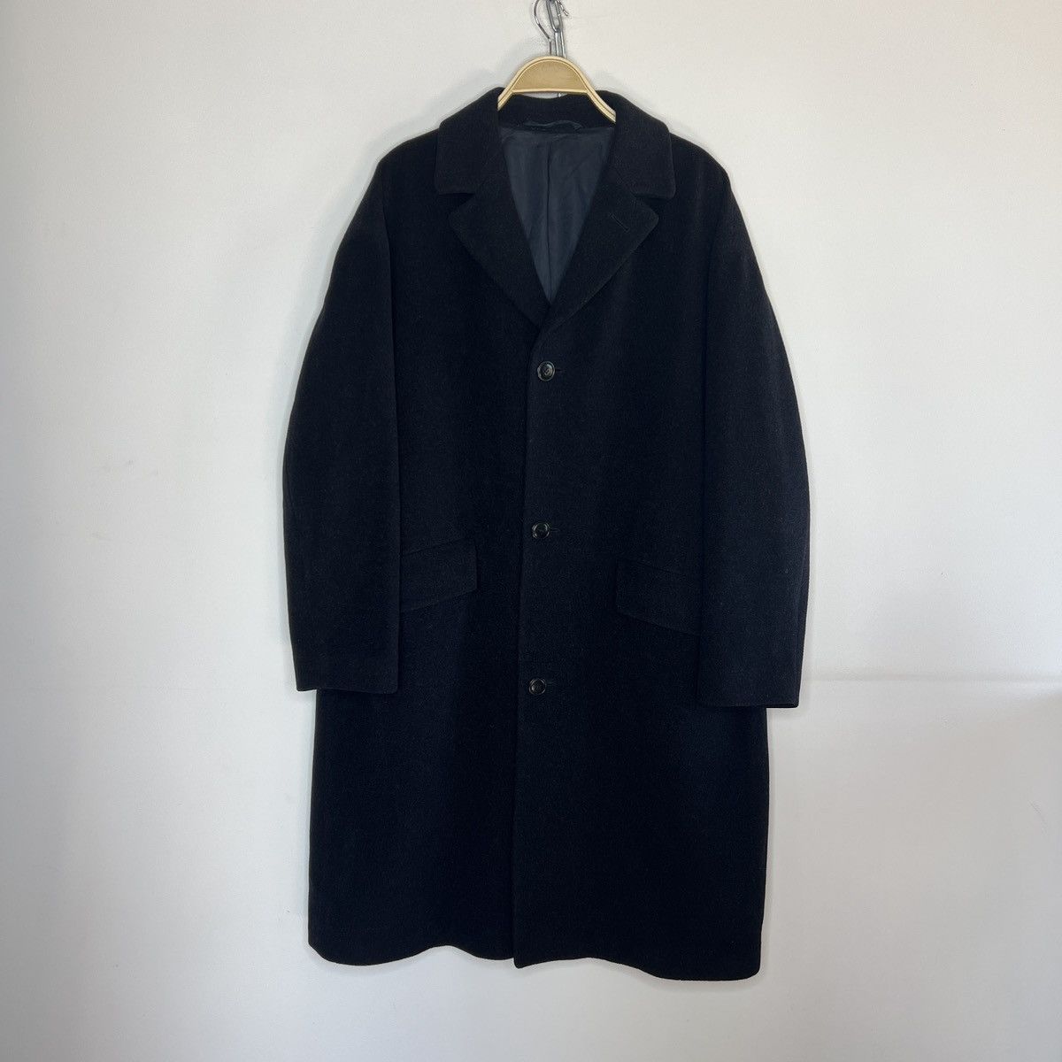 Hugo Boss Vintage Hugo Boss Wool Long Coat Jacket Black 90s Size US L / EU 52-54 / 3 - 1 Thumbnail