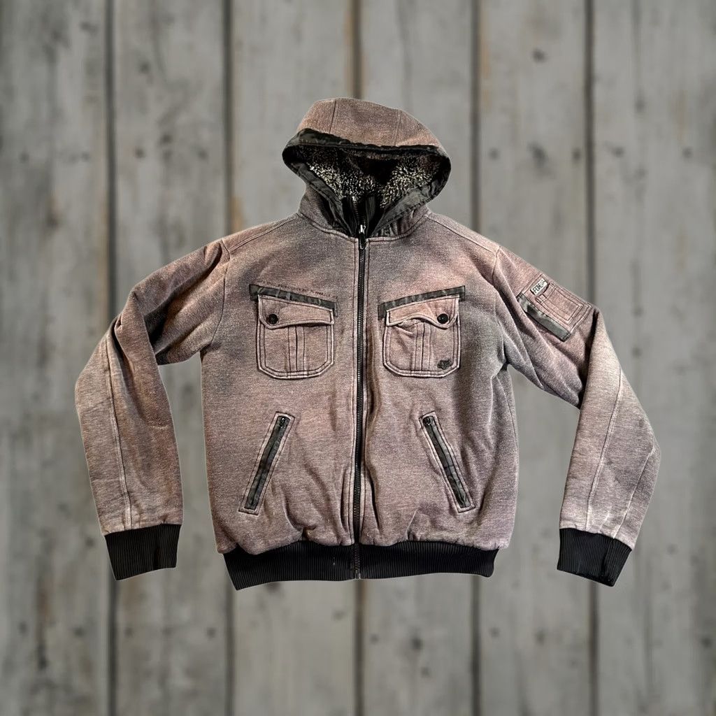 Fox Racing Fox Racing Hoodie Mens L Brown Sherpa Lined Full Zip Faded Utility Size US L / EU 52-54 / 3 - 1 Thumbnail