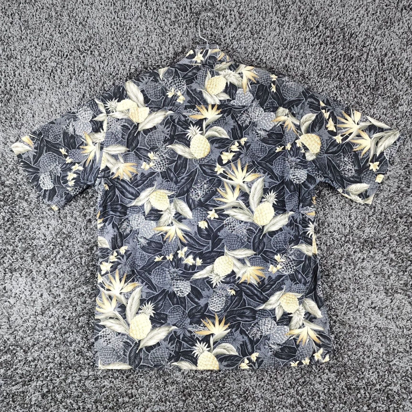Vintage VINTAGE Campia Moda Mens Shirt Gray Floral Pineapple Short Sleeve 100% Cotton Size L Mens Size US 33 - 6 Thumbnail