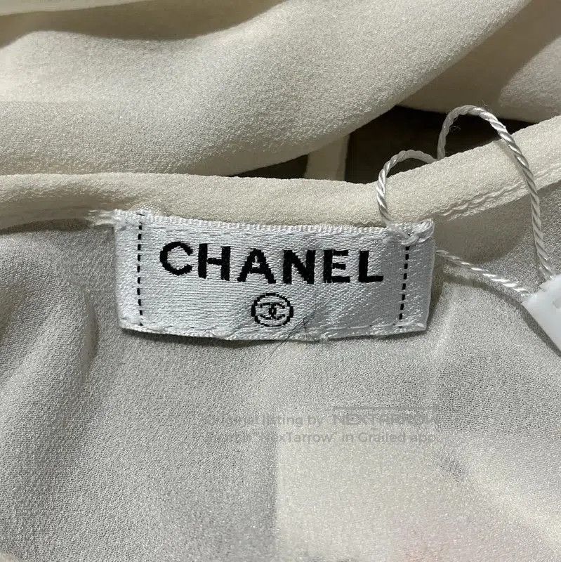 Chanel Chanel Summer Ivory Silk Ruffled Short Sleeve Top . Size S / US 4 / IT 40 - 5 Thumbnail