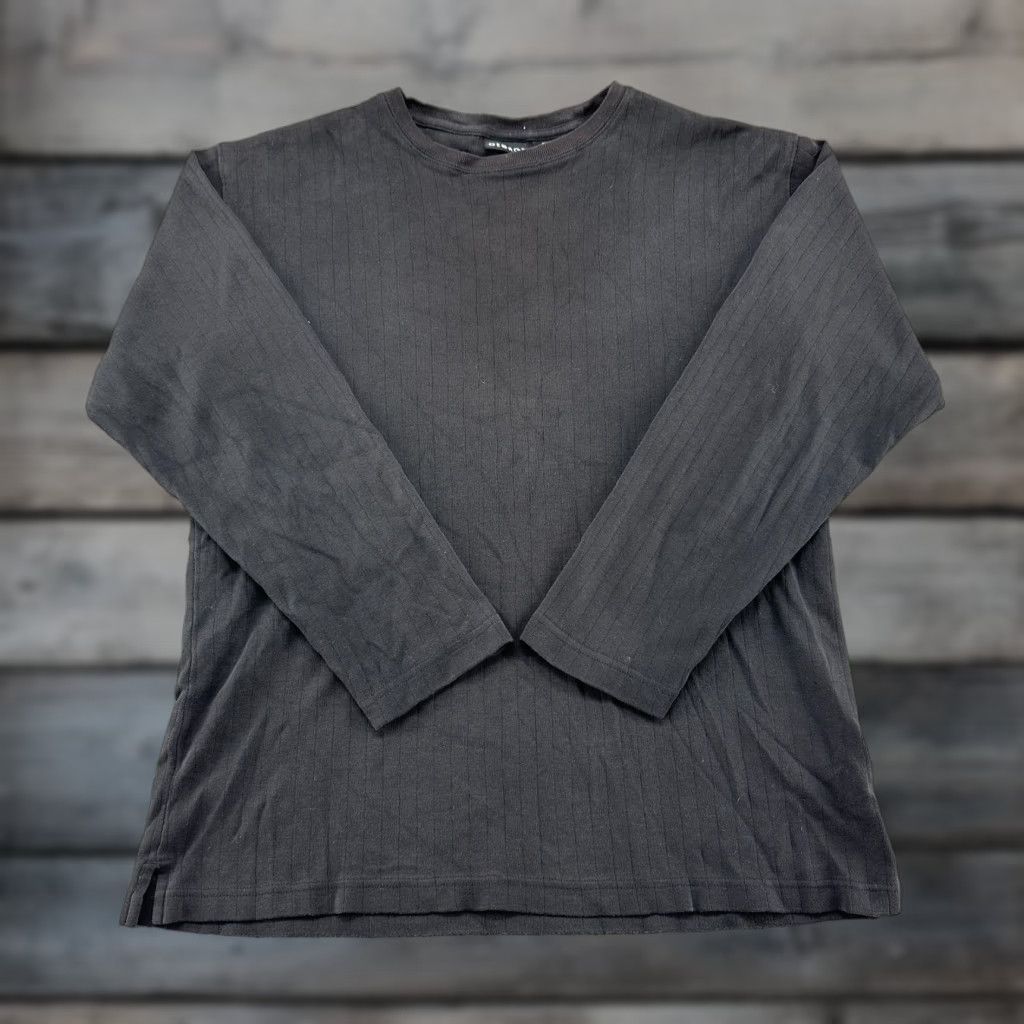 George VINTAGE George Shirt Mens Small Black Long Sleeve Thermal Ribbed Pullover Y2K Size US S / EU 44-46 / 1 - 1 Thumbnail