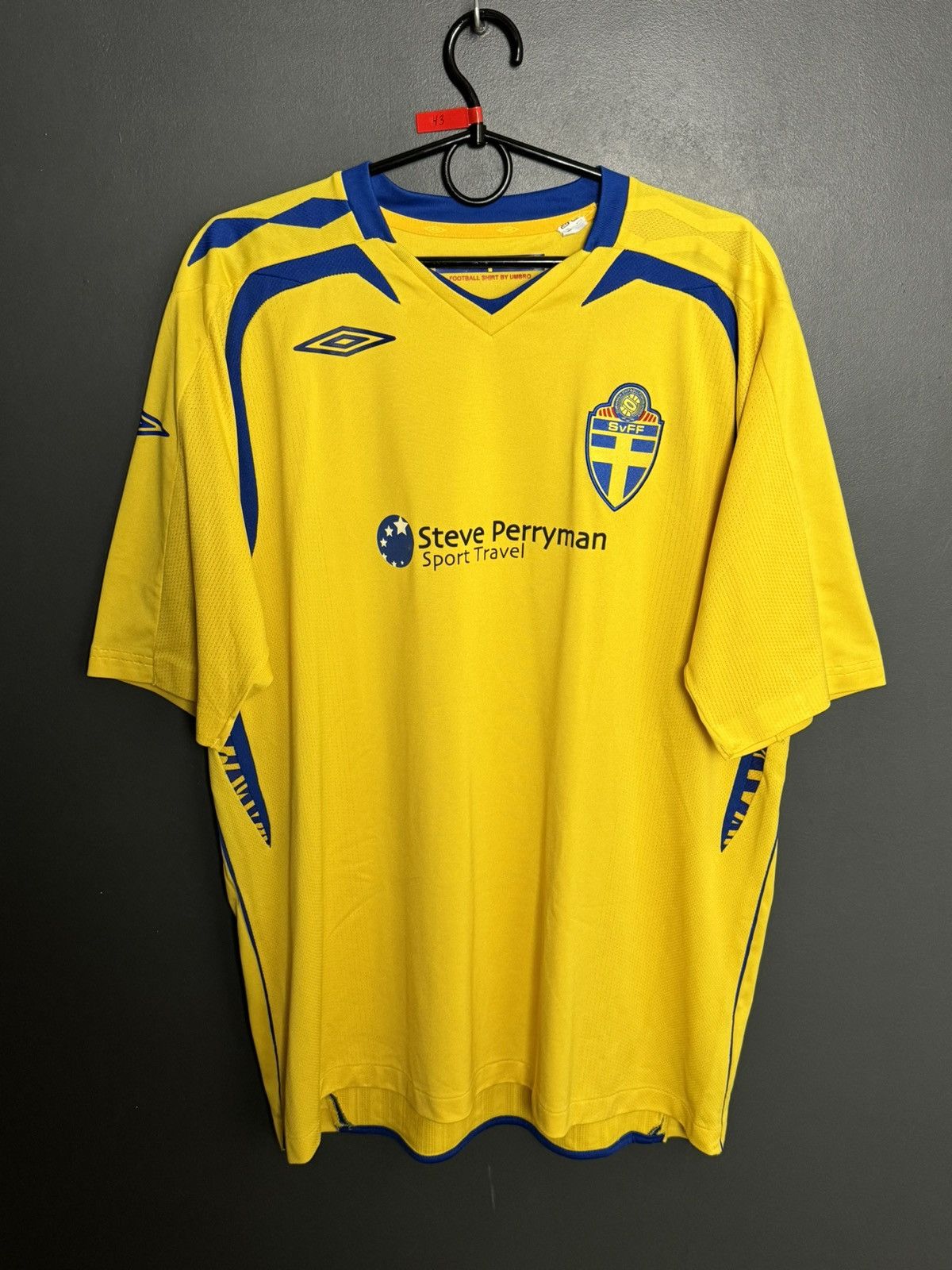 Umbro Sweden National Team 07/08 Home Football Jersey T-Shirt Size US XL / EU 56 / 4 - 1 Thumbnail