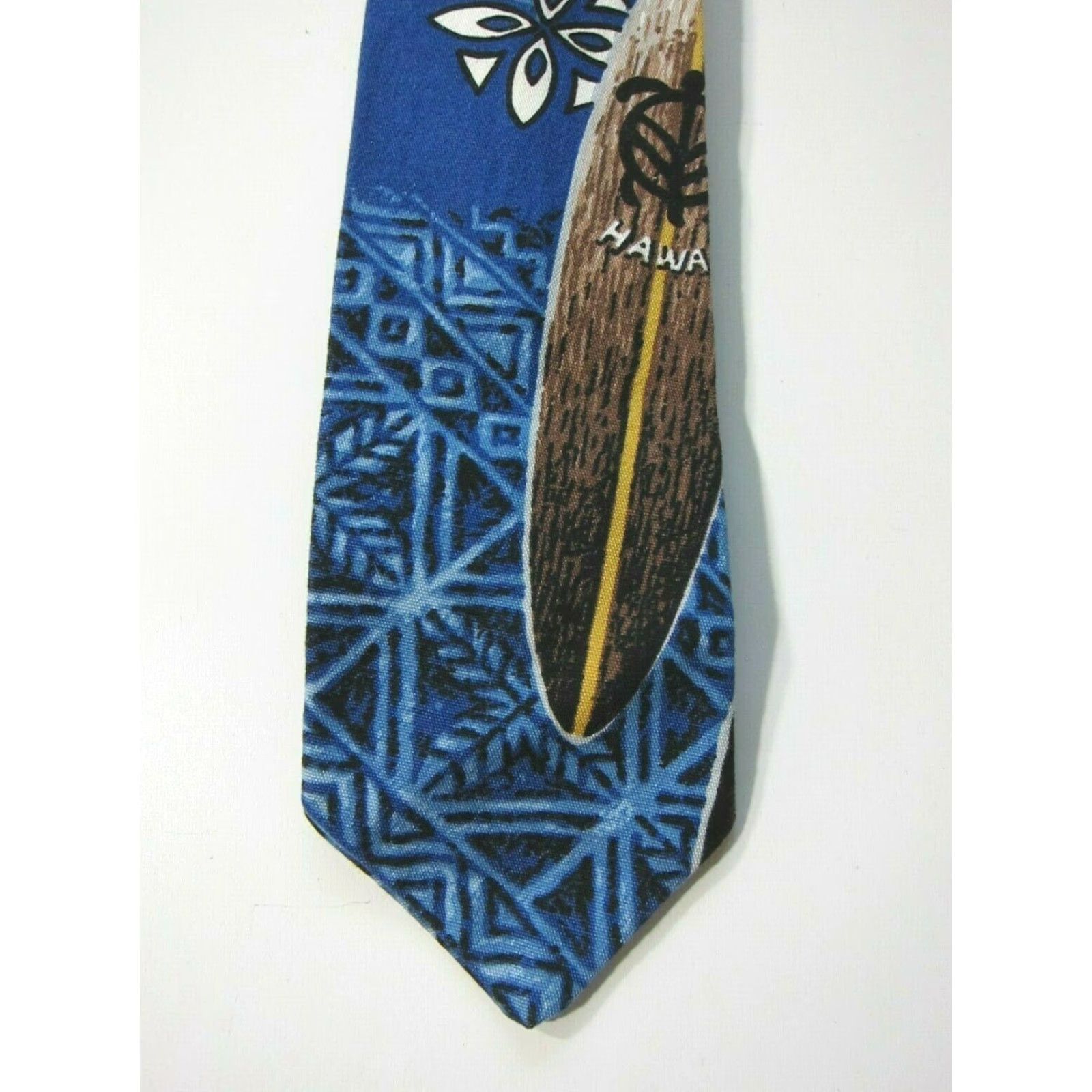 Vintage Vintage Made In Hawaii Cotton Blue Red Brown White Surf Floral Neck Tie Size ONE SIZE - 5 Thumbnail