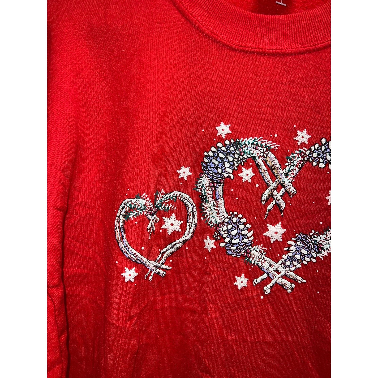 Vintage Vintage Heart Sweatshirt Crewneck Trio Hearts Red 90s NWT XL Size US XL / EU 56 / 4 - 3 Thumbnail