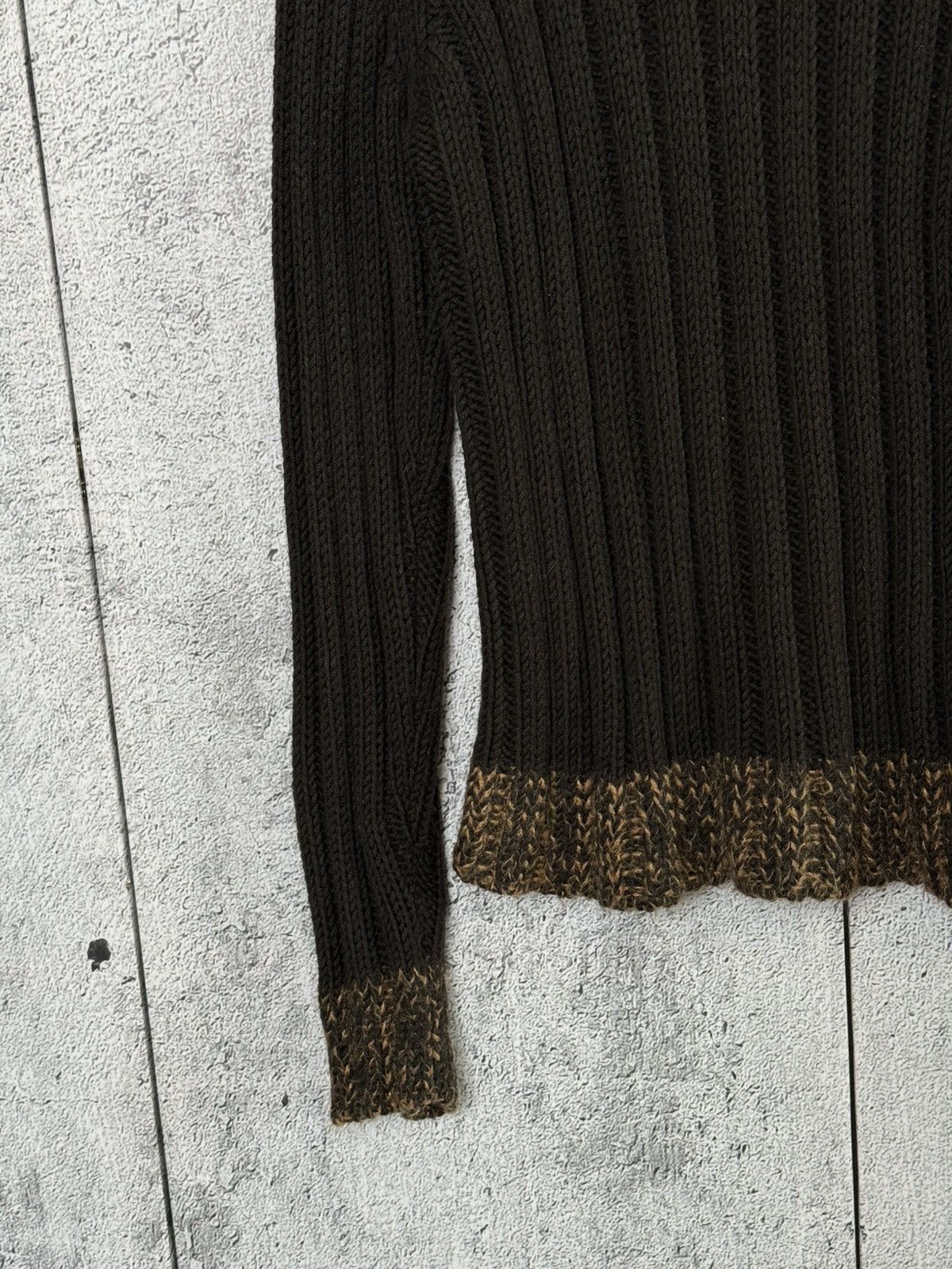Dolce & Gabbana Vintage Dolce & Gabbana Ribbed Wool Sweater D&G Leather Logo Size M / US 6-8 / IT 42-44 - 4 Thumbnail