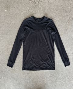 RICK OWENS DOUBLE LAYERED LONG SLEEVE T-SHIRT BLACK SS23