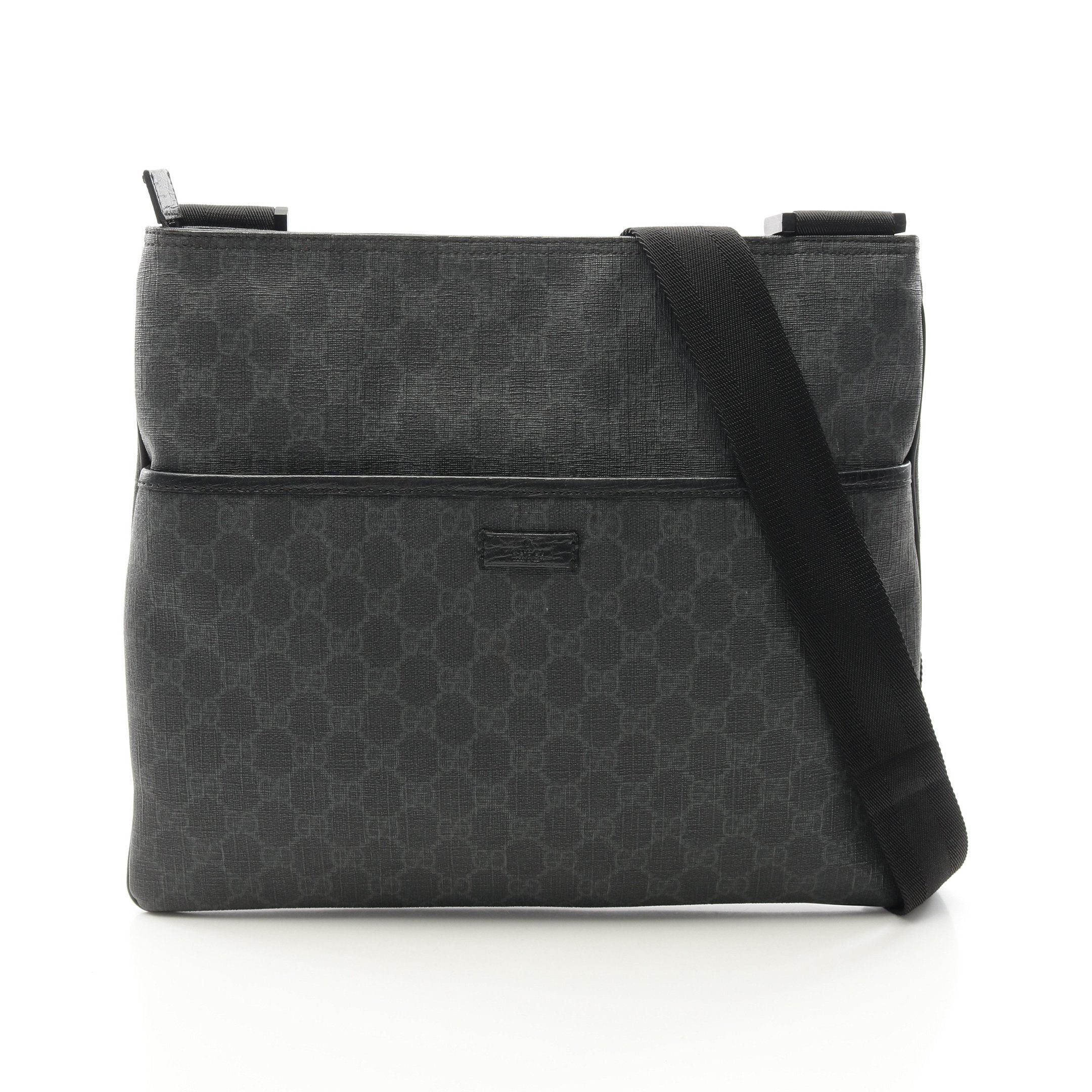 Gucci Gucci Gg Supreme Shoulder Bag Leather Dark Gray Size ONE SIZE - 1 Thumbnail
