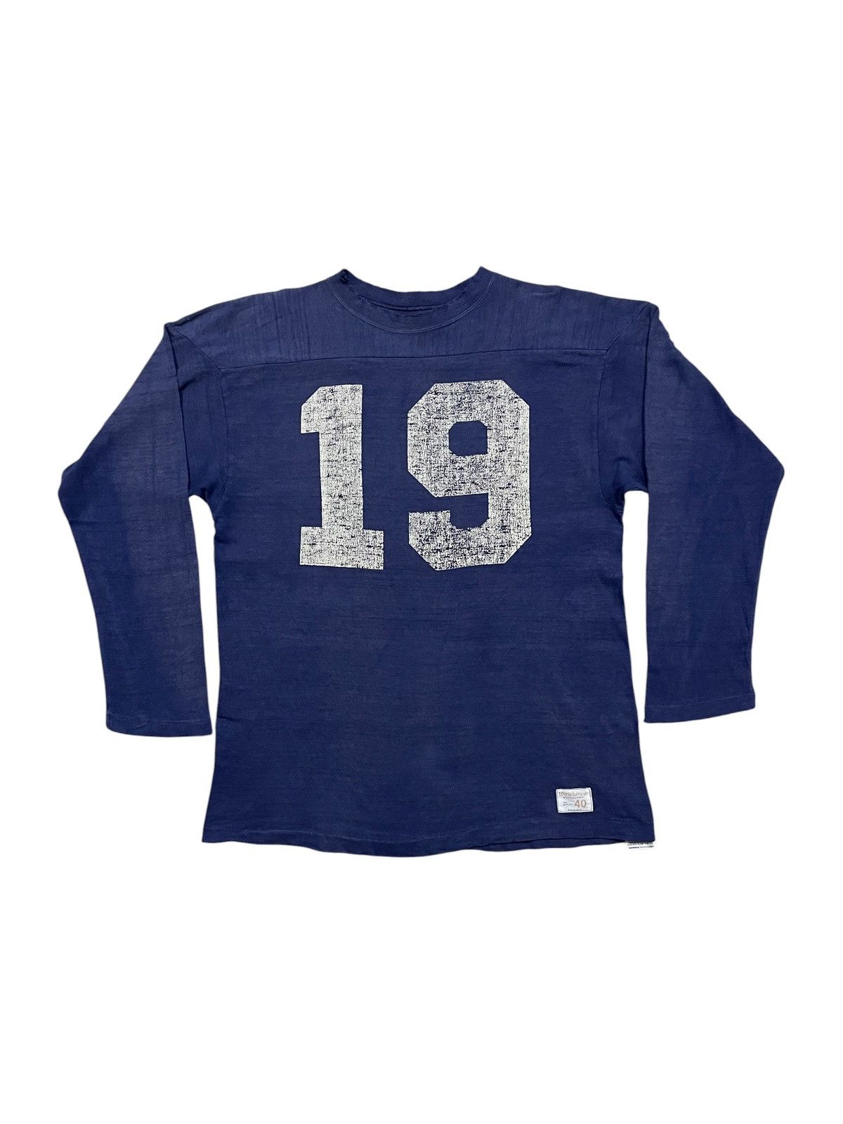 Warehouse & Co. 1990s WAREHOUSE&CO. FOOTBALL LONG SLEEVE TSHIRT DISTRESSED Size US M / EU 48-50 / 2 - 1 Thumbnail