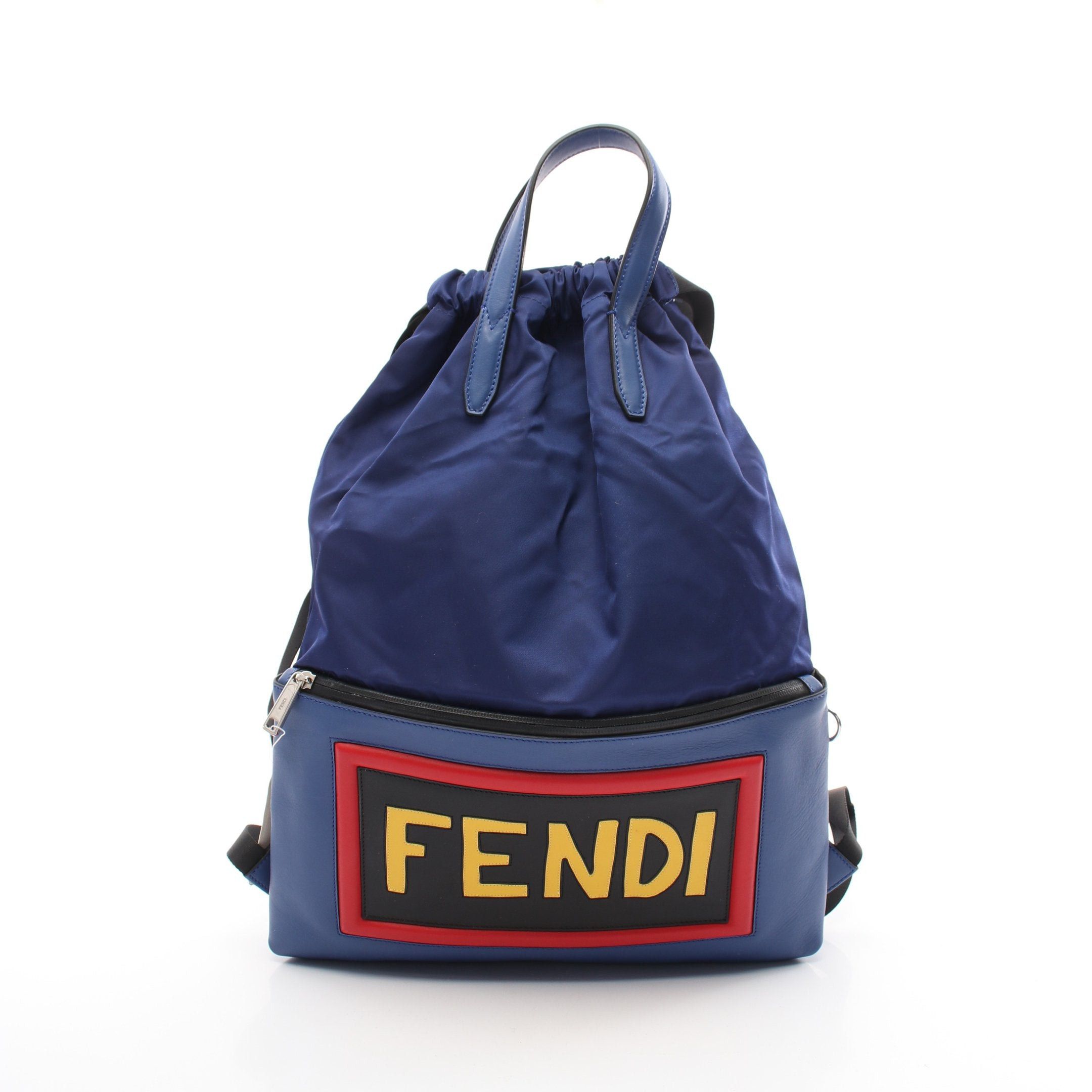Fendi Fendi Backpack Rucksack Logo Nylon Leather Blue Size ONE SIZE - 1 Thumbnail