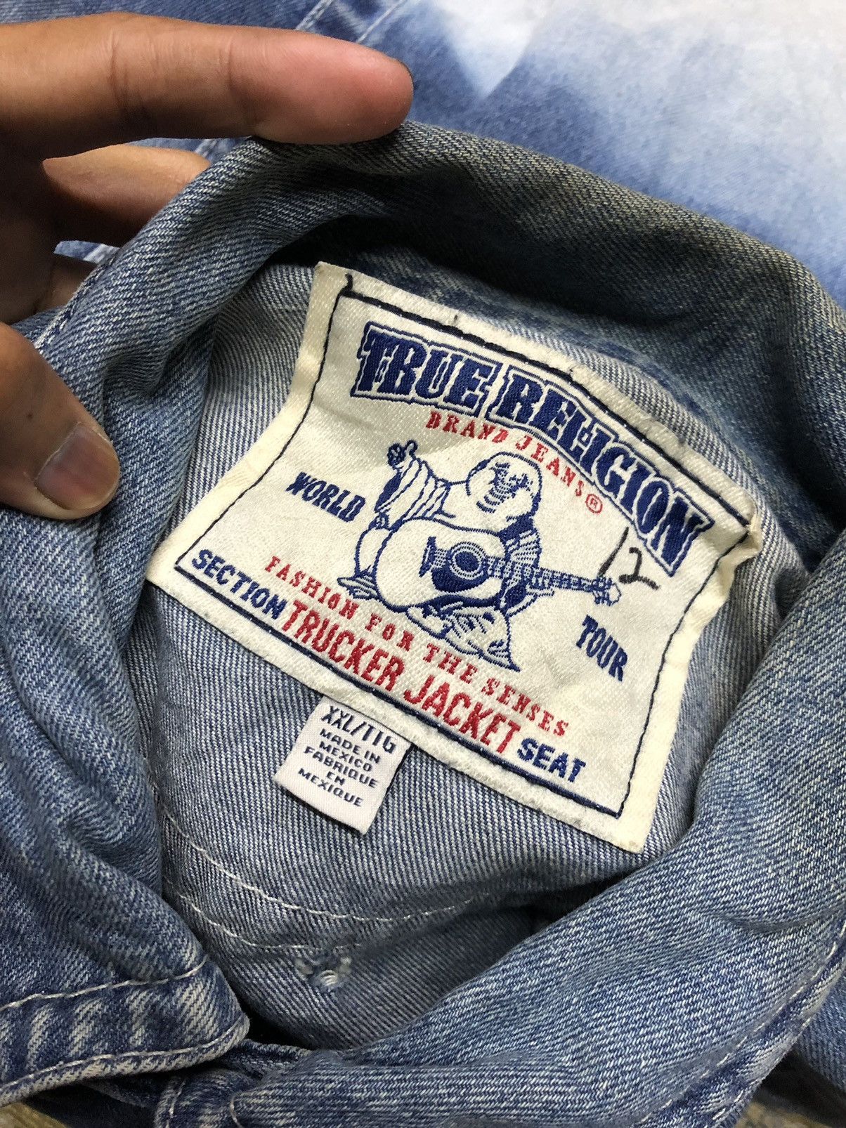 True Religion TWO TONE BLEACHED TRUCKER JACKET Size US XXL / EU 58 / 5 - 10 Thumbnail