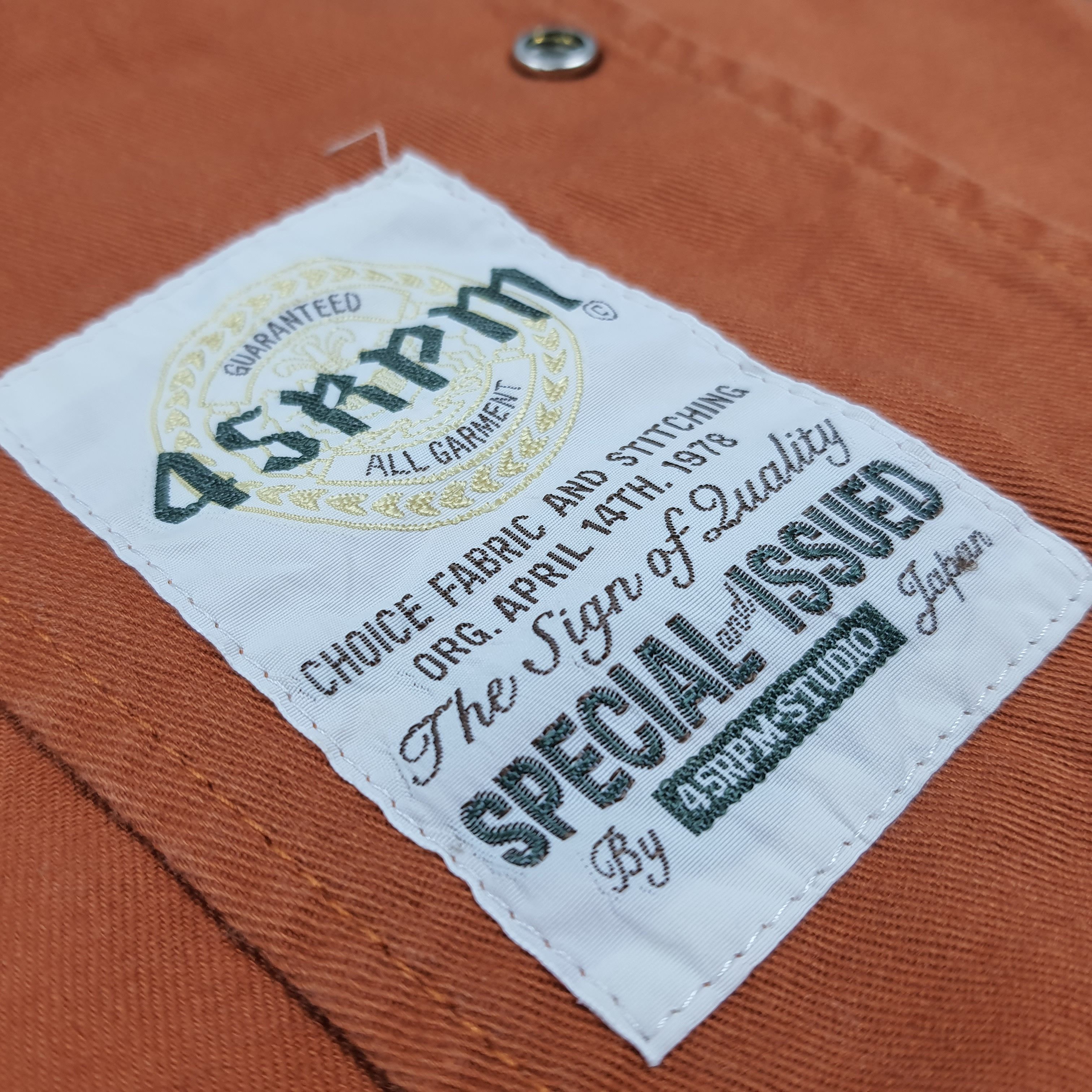 45rpm Rare 45RPM Studio Japan Varsity Orange Bomber Jacket C288N8 Size US L / EU 52-54 / 3 - 9 Thumbnail