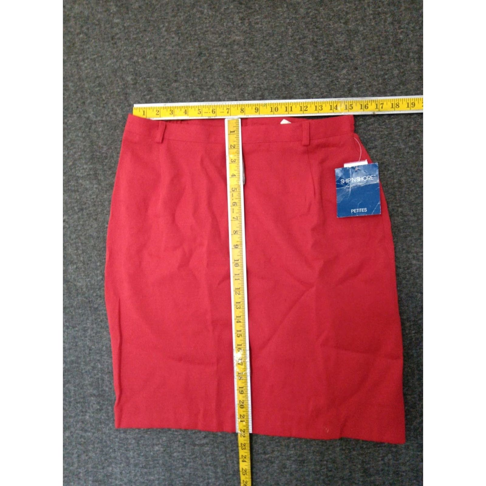 Vintage Ship ' N Shore Skirt 14P Midi Red Women Belt Petsites? Size 36" / US 14 / IT 50 - 3 Thumbnail