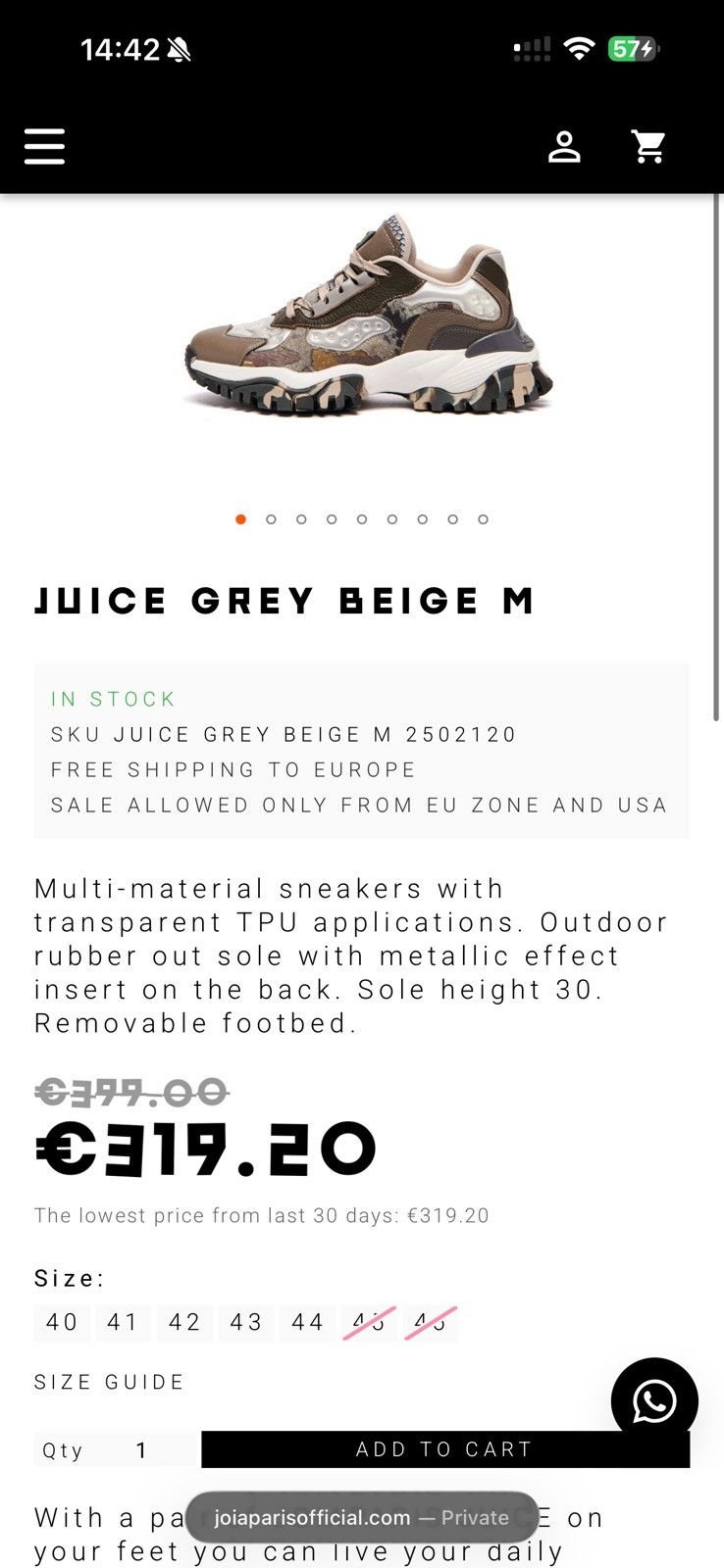 Other Joia Paris Grey Sneakers Size US 10 / EU 43 - 11 Thumbnail
