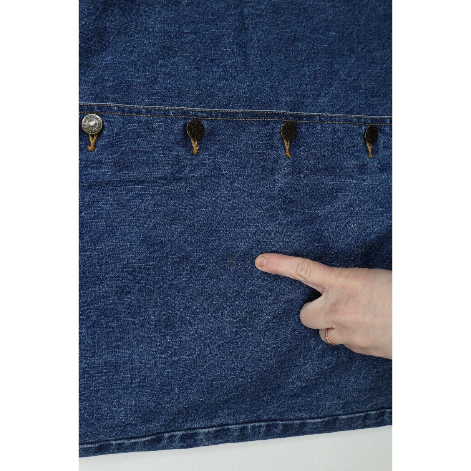 Eddie Bauer × Vintage Vintage 90s Eddie Bauer Distressed Flannel Lined Denim Skirt Size 30" / US 8 / IT 44 - 12 Thumbnail