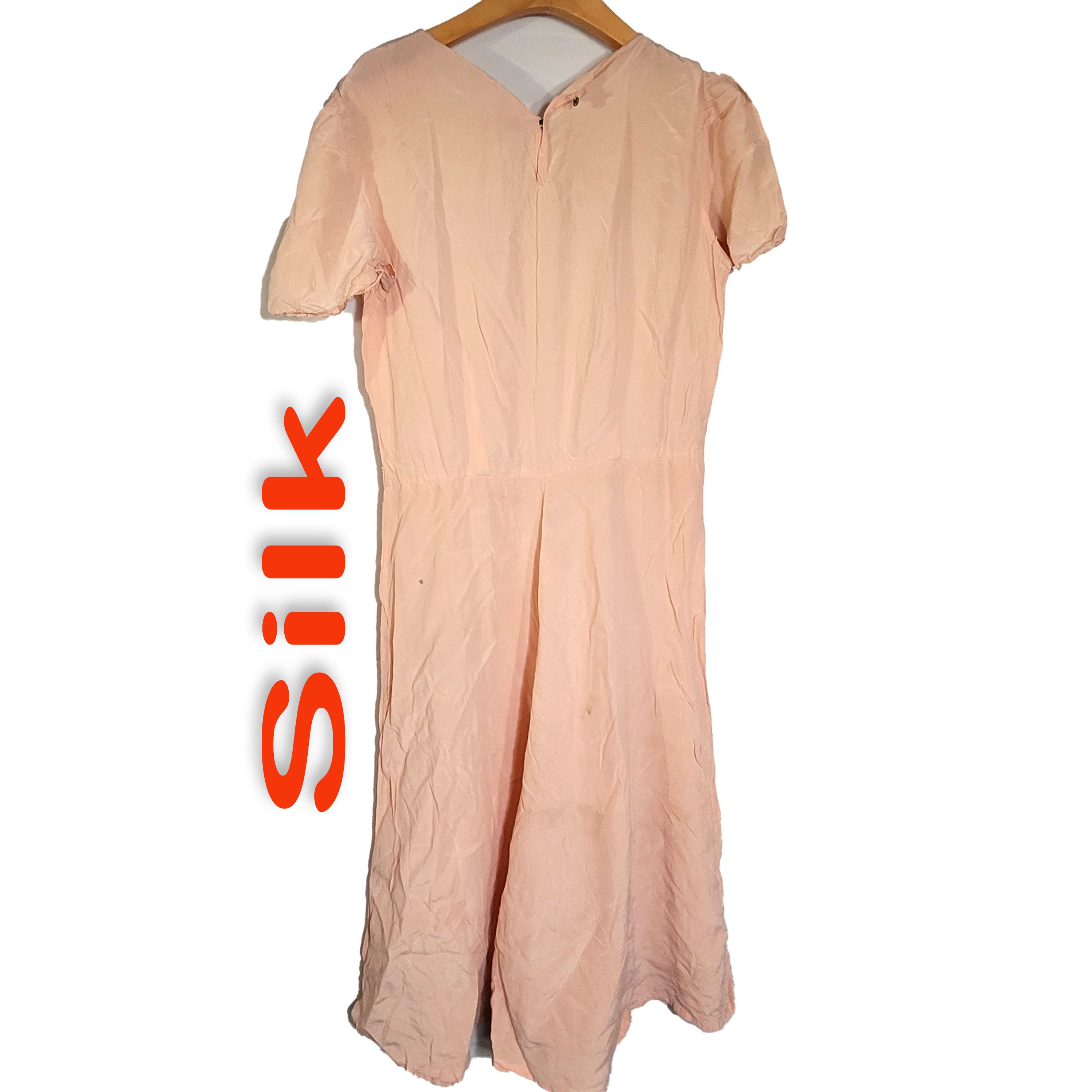 Other Women's 100% Silk Short Sleeve Shirt Dress Flaw SDK385 Size S / US 4 / IT 40 - 1 Thumbnail