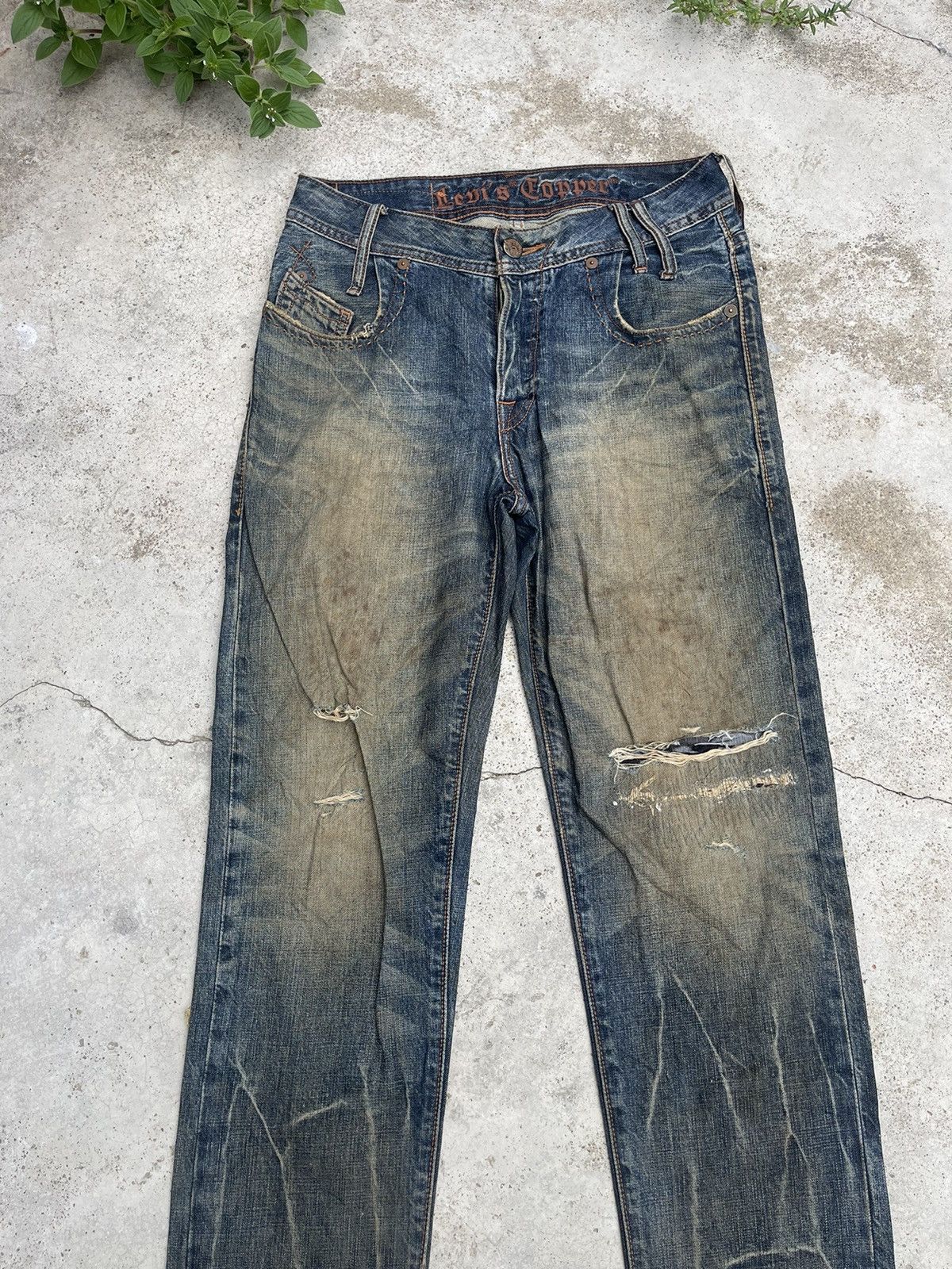 Levi's Vintage 90s Levi’s Copper Line Heavy Distressed Denim Jeans Size US 31 - 4 Thumbnail