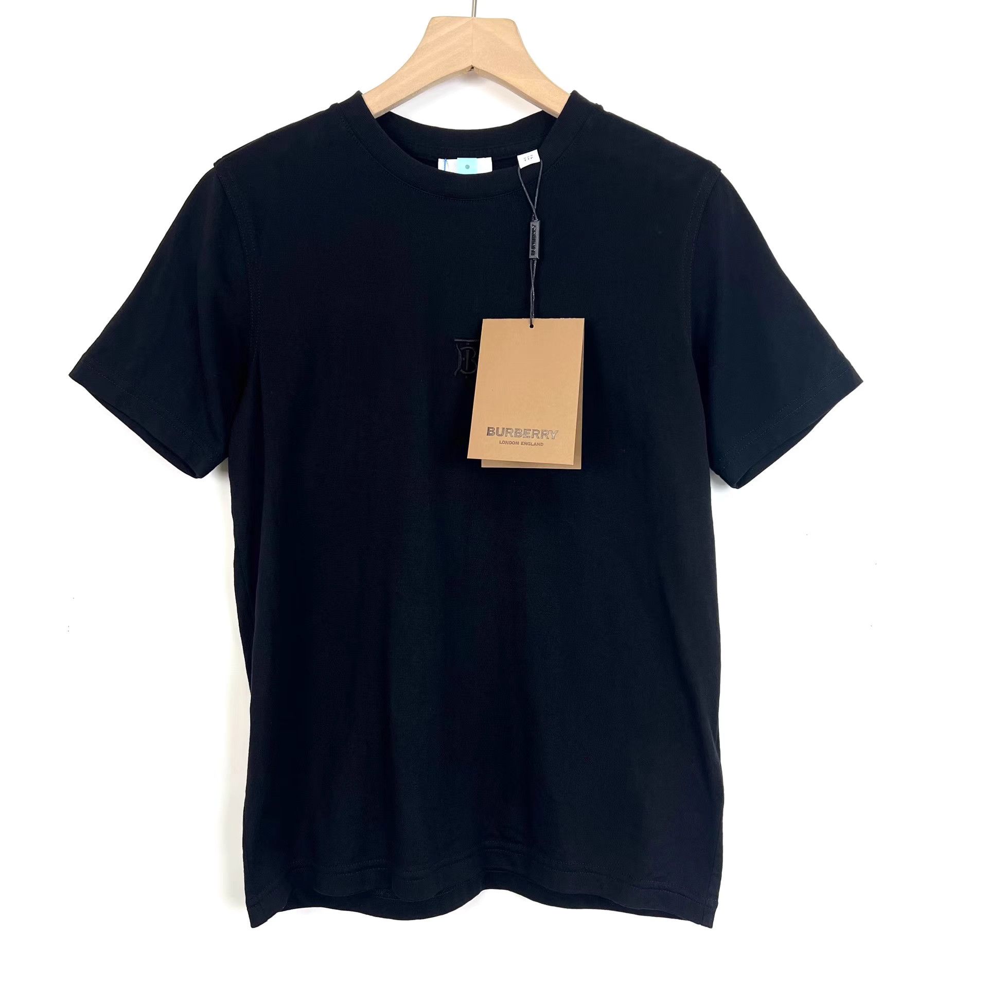 Burberry Burberry Black Embroidered Logo Short Sleeve T-Shirt K12 Size US XXS / EU 40 - 1 Thumbnail
