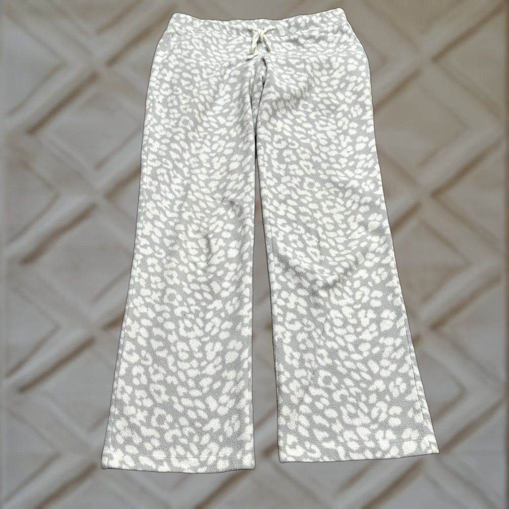 Old Navy OLD NAVY Lounge Pants Womens Petite Small White Geometric Fleece Mid Rise Straight Size 28" / US 6 / IT 42 - 1 Thumbnail