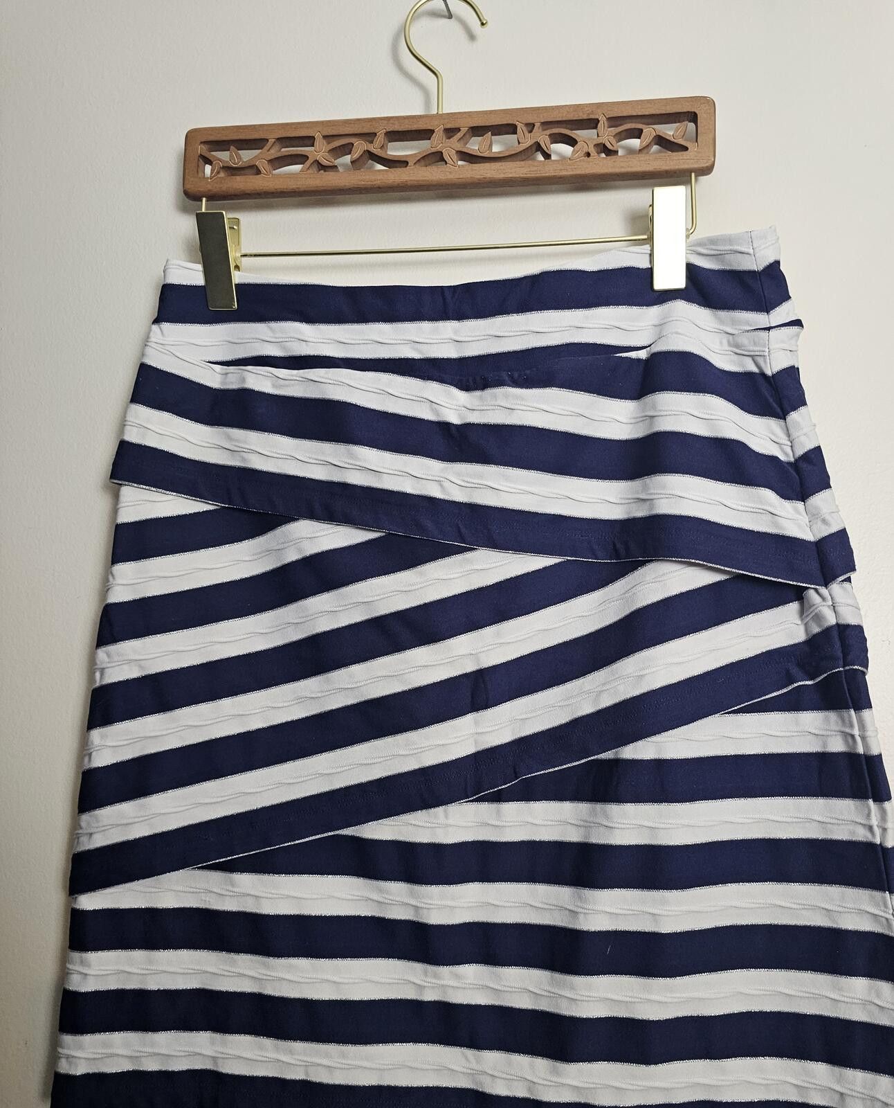 J.McLaughlin J.McLaughlin Skirt Blue Womens Size L Silver Hints Stretch Size 36" / US 14 / IT 50 - 2 Thumbnail