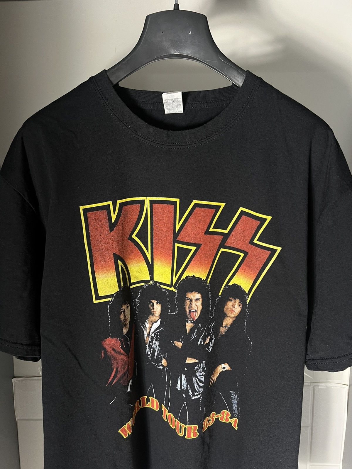 Band Tees × Vintage VERY RARE KISS WORLD TOUR ROCK T-SHIRT DOUBLE PRINTED 90s Size US XL / EU 56 / 4 - 2 Thumbnail