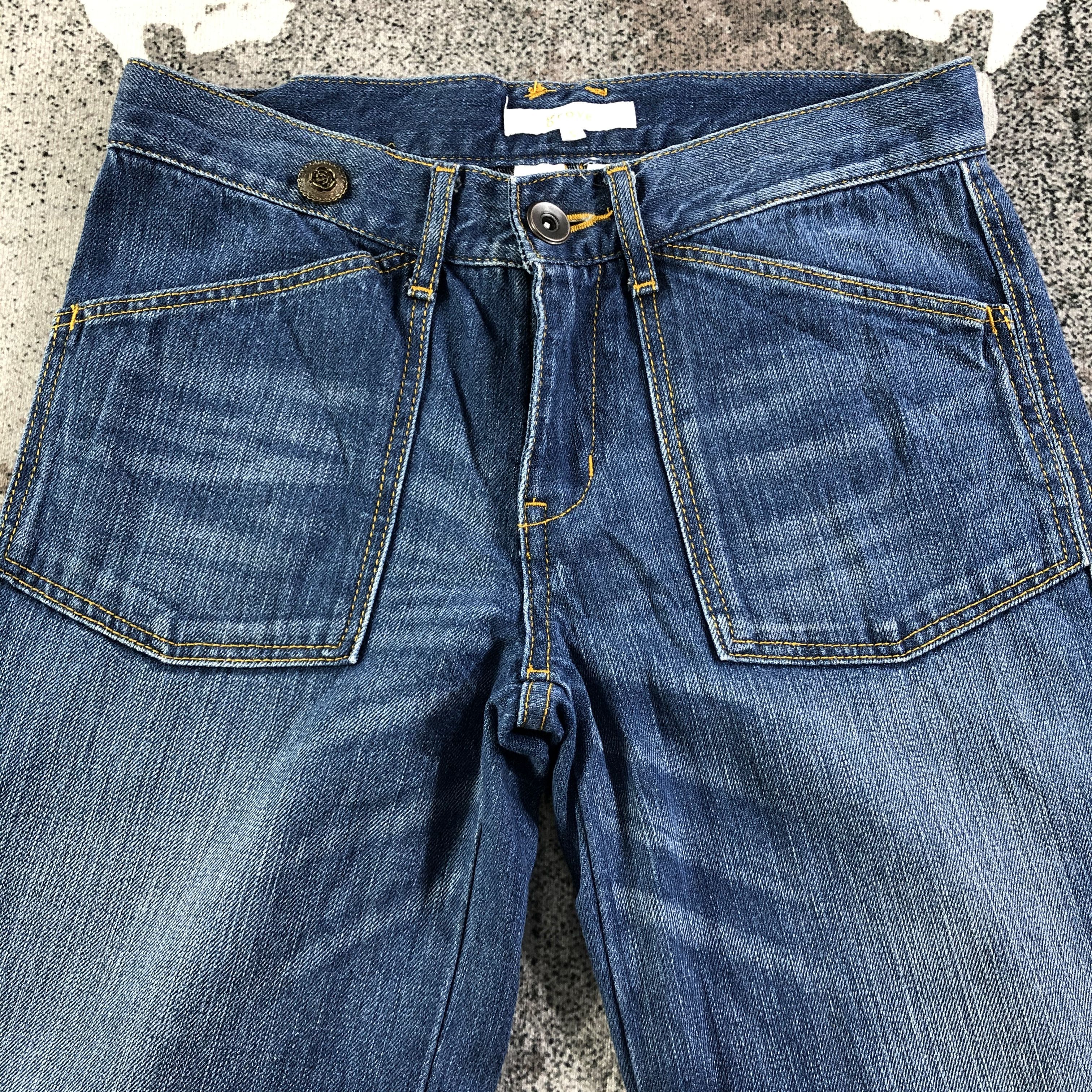 Japanese Brand Grove Blue Flared Jeans KJ2134 Size US 28 / EU 44 - 3 Thumbnail
