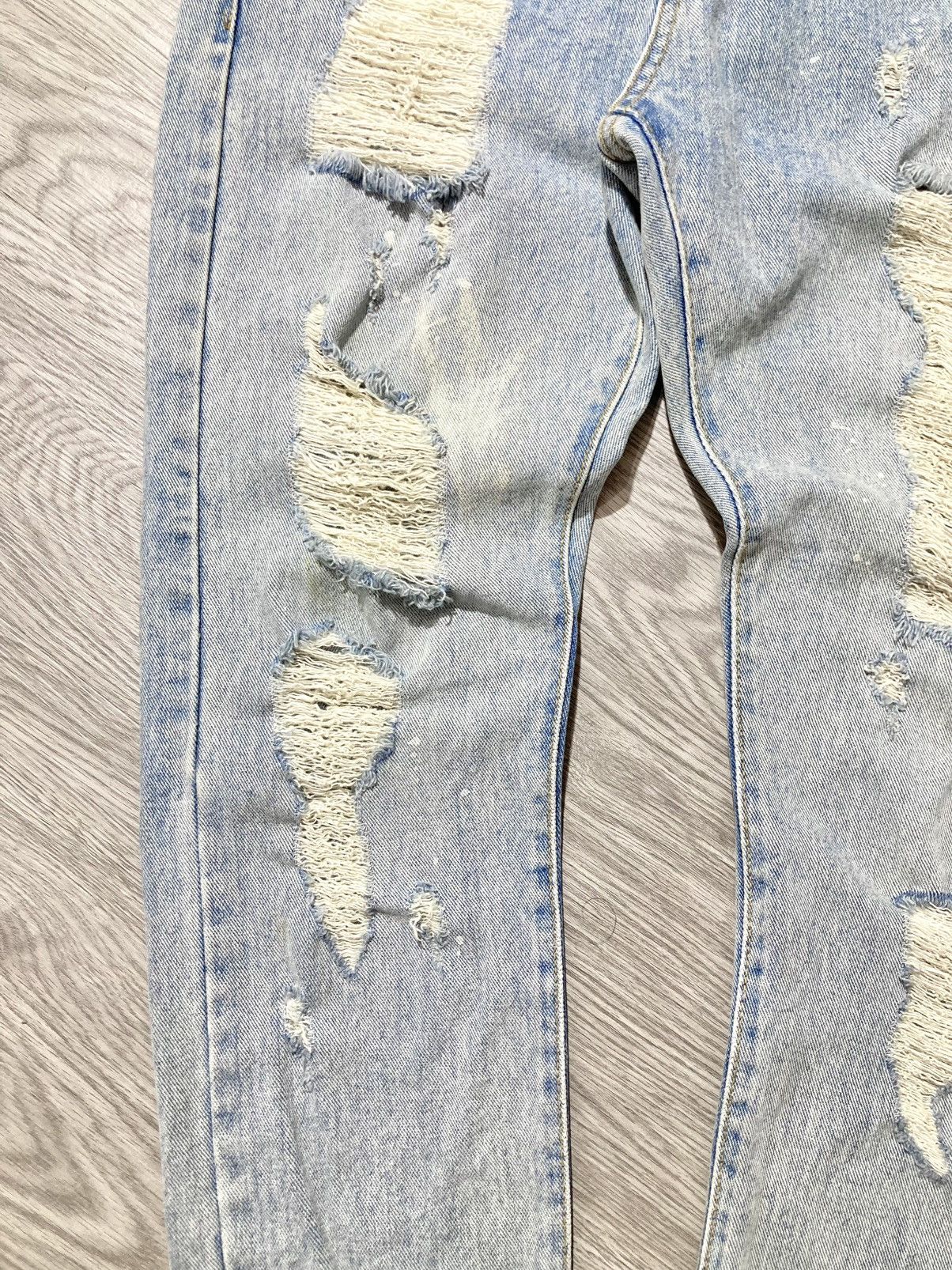 If Six Was Nine 2000s Idun Distressed Ripped Denim Blue Jeans Lgb Punk Style Size US 30 / EU 46 - 8 Thumbnail
