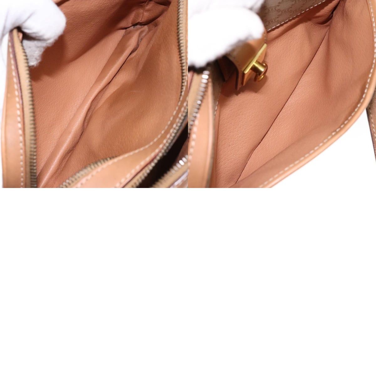 Celine CELINE Macadam Canvas Shoulder Bag Pvc Beige Gold Size ONE SIZE - 13 Thumbnail