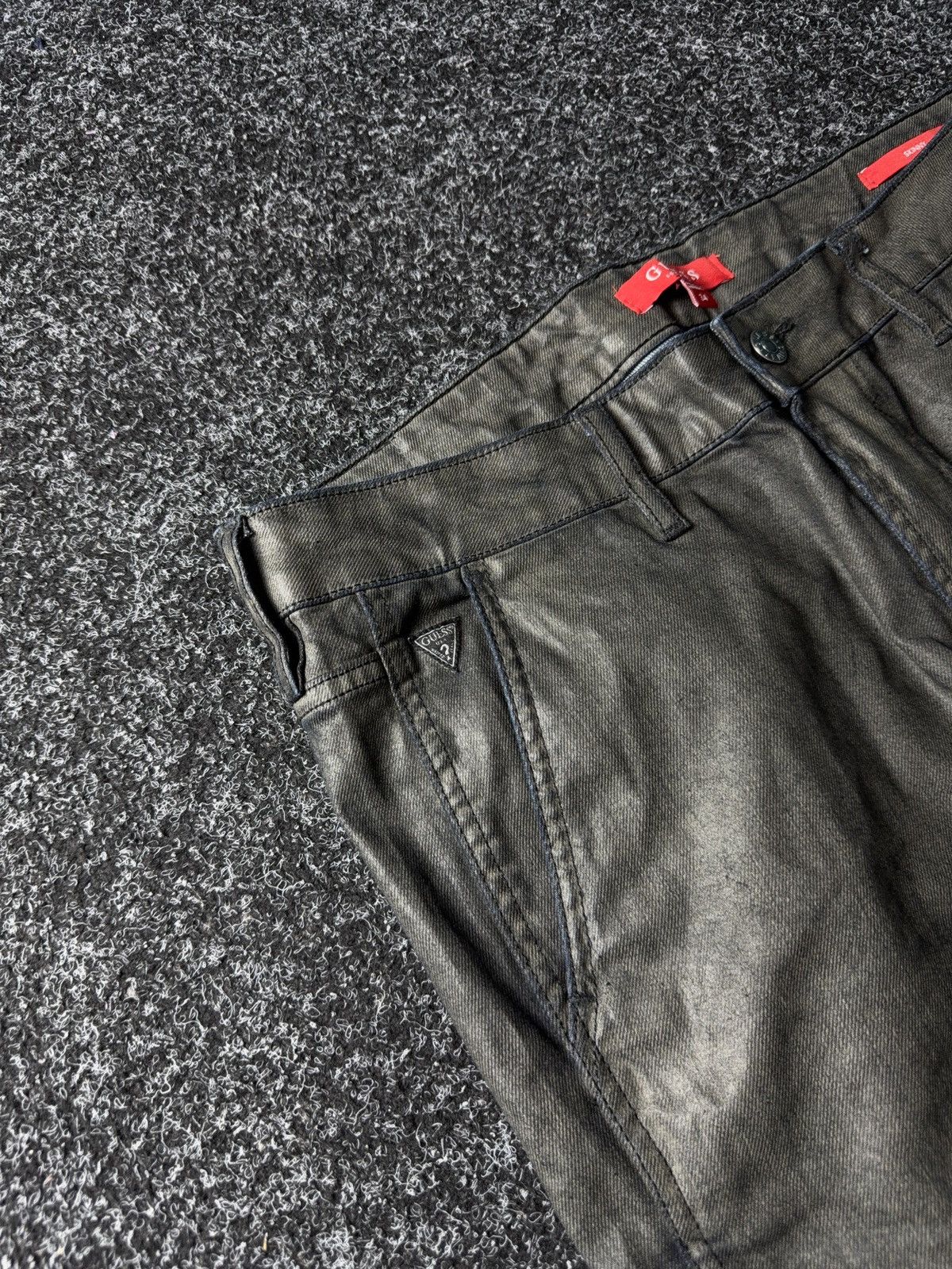 Guess Avant Garde Guess Y2K Opium Emo Punk Rock Waxed style pants Size US 34 / EU 50 - 7 Thumbnail