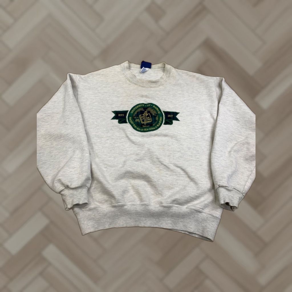 Vintage VINTAGE University Sweatshirt Mens M Gray Embroidered Pullover Size US M / EU 48-50 / 2 - 1 Thumbnail