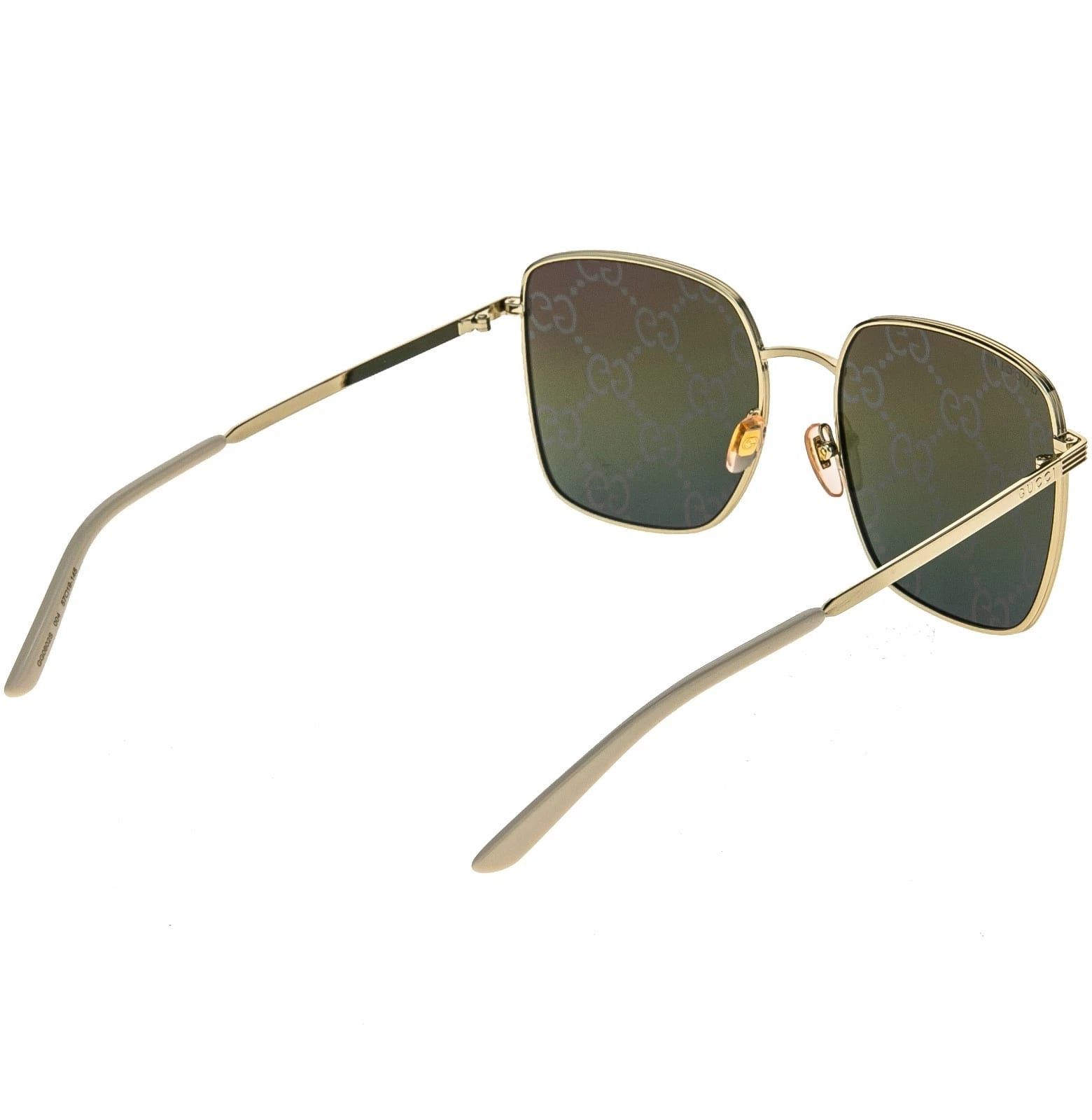 Gucci GUCCI 0802 Gold Blue Rainbow GG Print Gg0802S Sunglasses 004 Size ONE SIZE - 2 Thumbnail