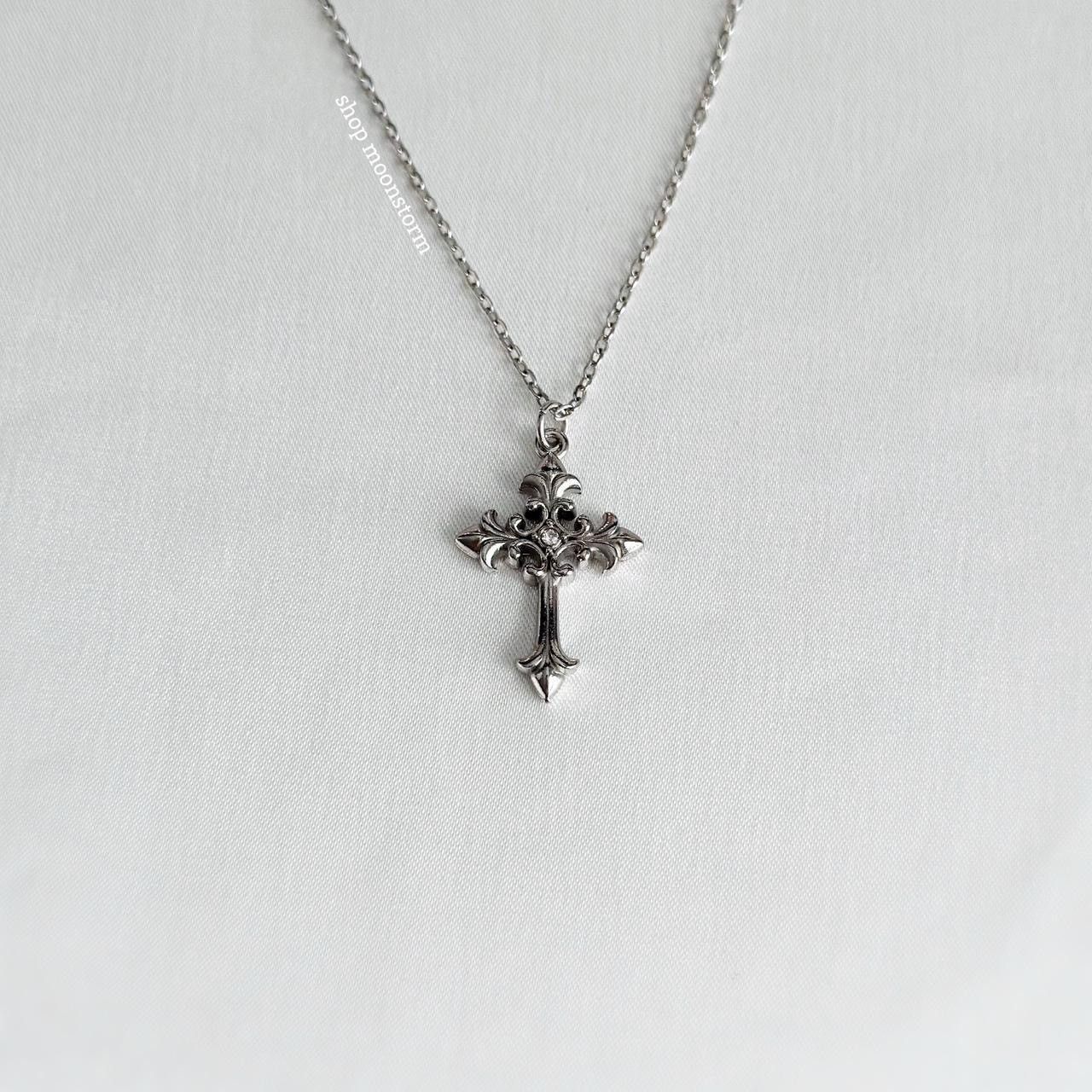 Vintage NEW Goth Cross Stainless Steel Unisex Necklace Size ONE SIZE - 1 Preview