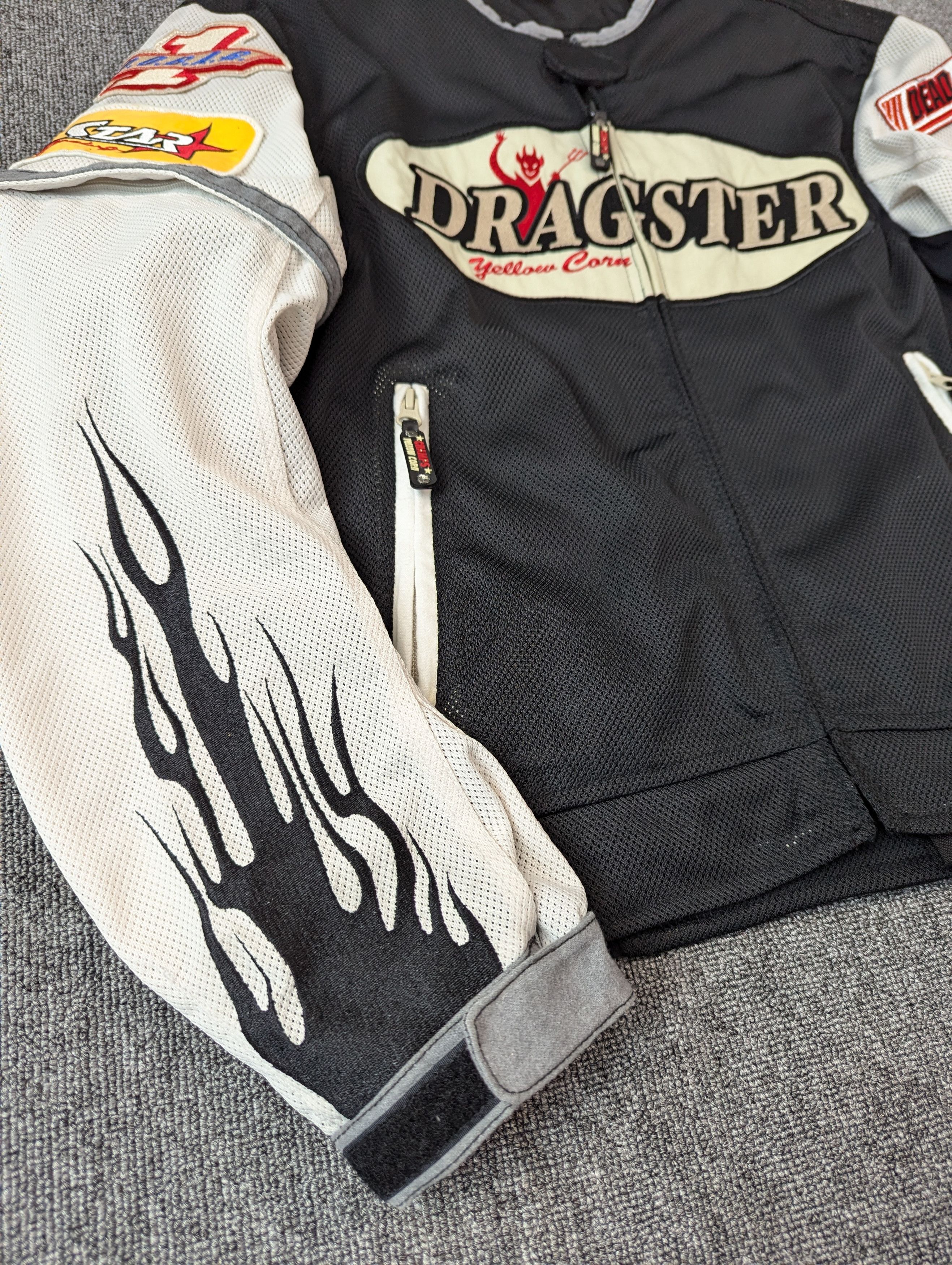YELLOW CORN Vintage 90s Yellow Corn Dragster Bikers Jacket Size US L / EU 52-54 / 3 - 4 Thumbnail