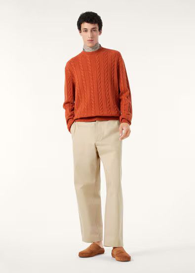 Loro Piana os11x0226 FAQ4517 Cedar Crewneck Sweater in Carrot Cream Size US XL / EU 56 / 4 - 2 Thumbnail