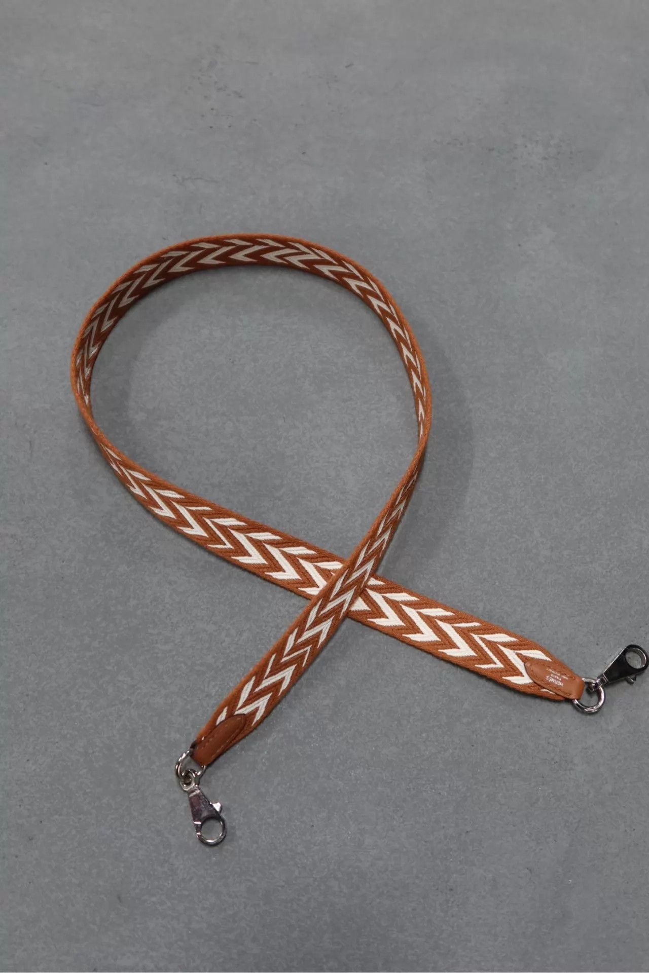 Hermes Hermes Sangle Cavale Gold Brown & White Geometric 99 New Size ONE SIZE - 2 Thumbnail