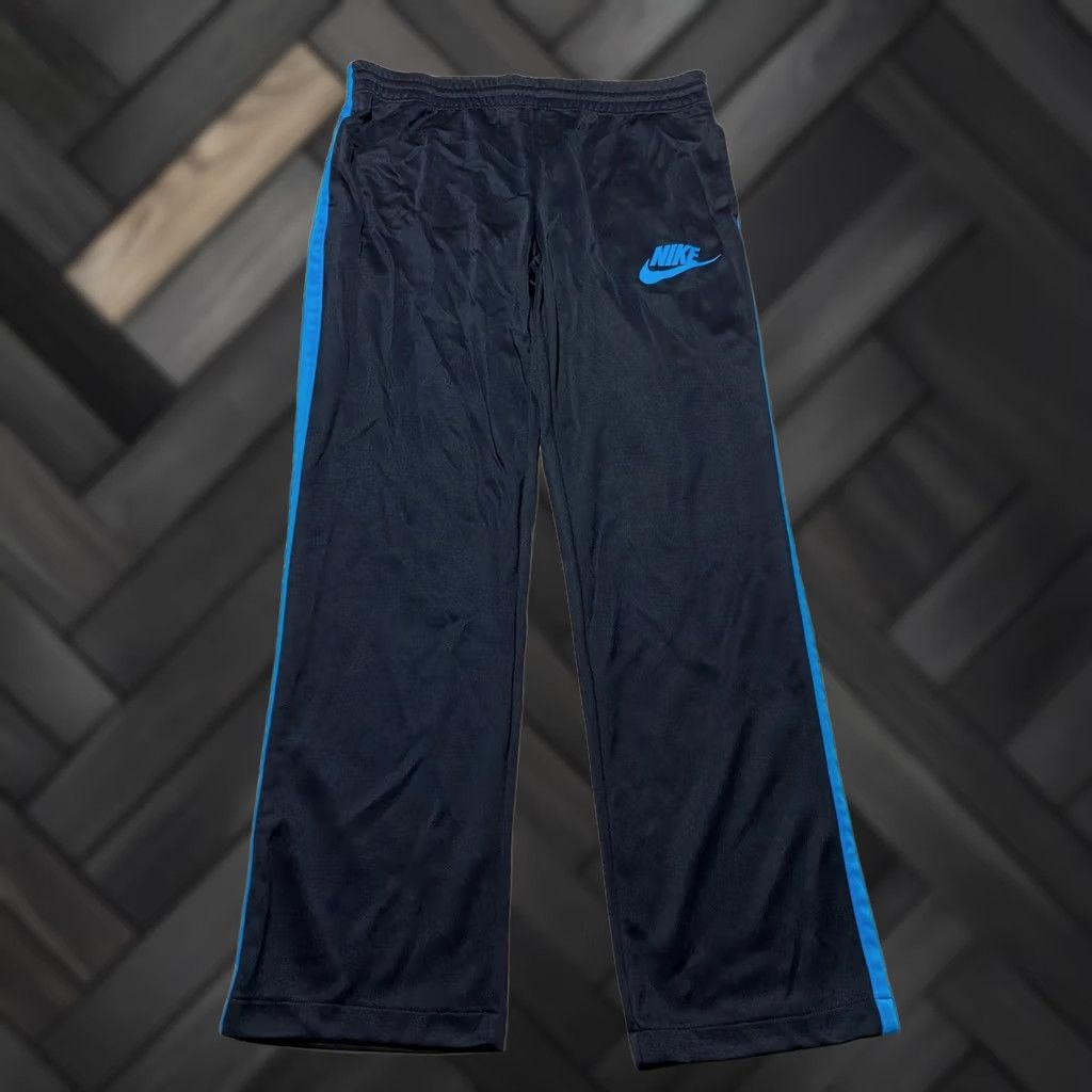 Nike Nike Sportswear Track Pants Men's Large Blue Stripe Wide Leg Polyester L Size US 33 - 1 Thumbnail