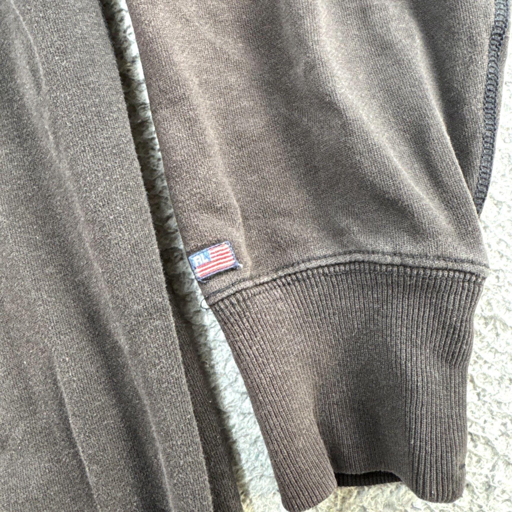 Polo Ralph Lauren Vtg Polo Ralph Lauren USA Embroidered Mens XL Faded Black Full Zip Hoodie Pocket Hooded Size US XL / EU 56 / 4 - 4 Thumbnail