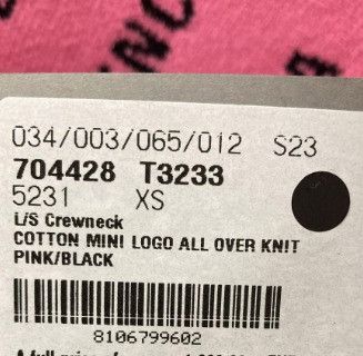 Balenciaga o1la1rc1a1024 All-Over Crewneck Sweater in Pink/Black Size XS / US 0-2 / IT 36-38 - 9 Thumbnail