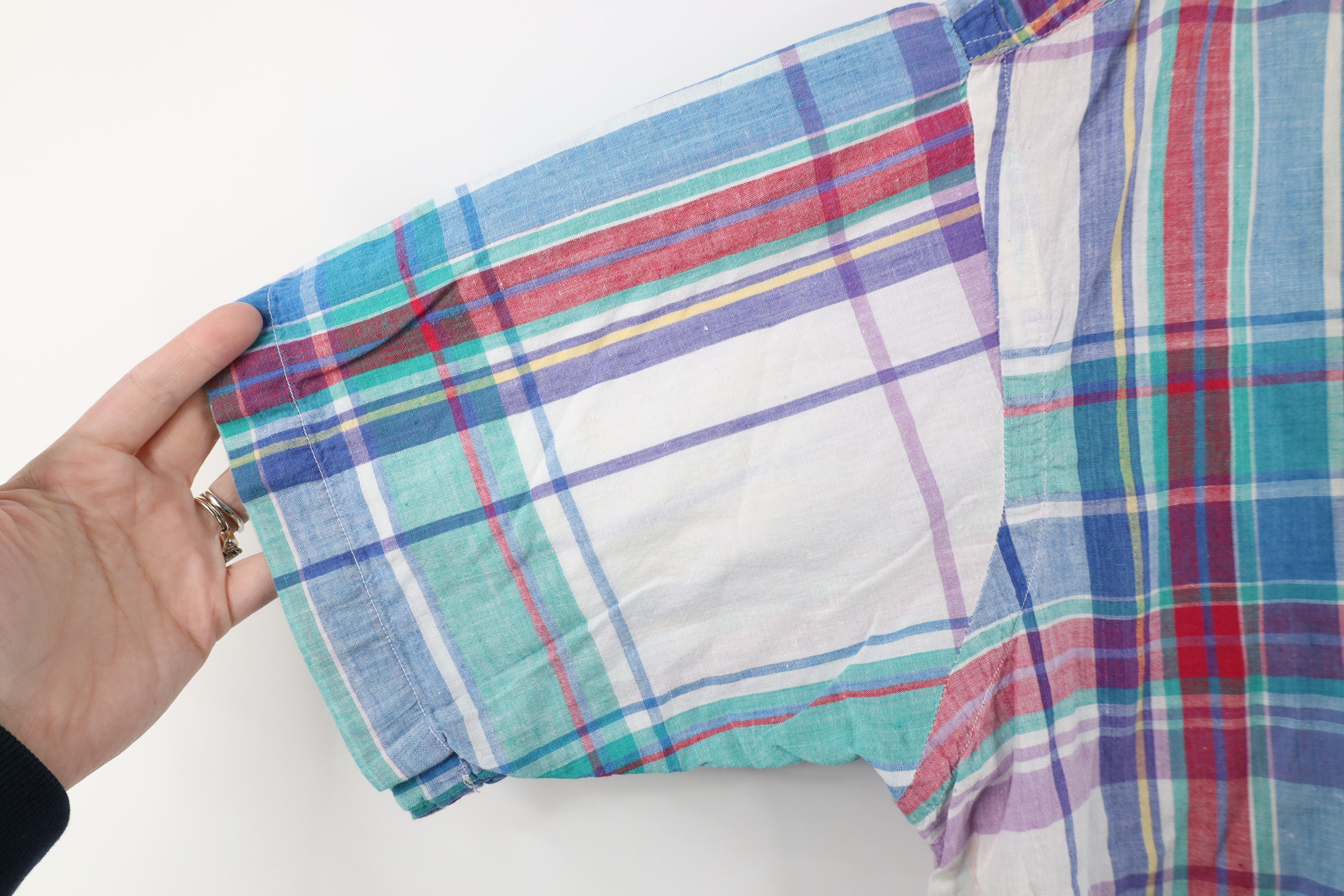 Vintage Vintage 90s Streetwear India Madras Plaid Button Down Shirt Size US L / EU 52-54 / 3 - 9 Thumbnail