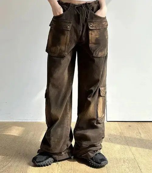 Jean Distressed Brown Pocket Stitching Jeans Size 30" / US 8 / IT 44 - 2 Thumbnail