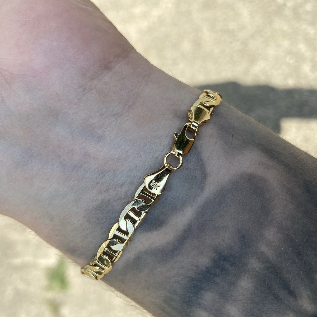 Jewelry Gold Bracelet Mariner Link 8in 6mm Size ONE SIZE - 2 Thumbnail