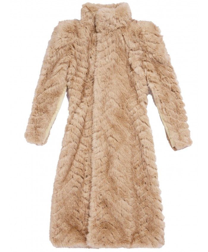 Balenciaga o1tr1nto1125 Round Shoulder Fitted Coat in Beige Size L / US 10 / IT 46 - 1 Thumbnail