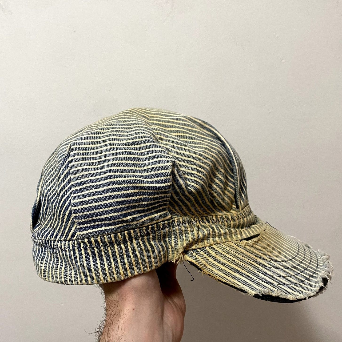 Vintage Vintage Payday Hickory Stripe Railroad Work Cap Distressed Size ONE SIZE - 2 Thumbnail