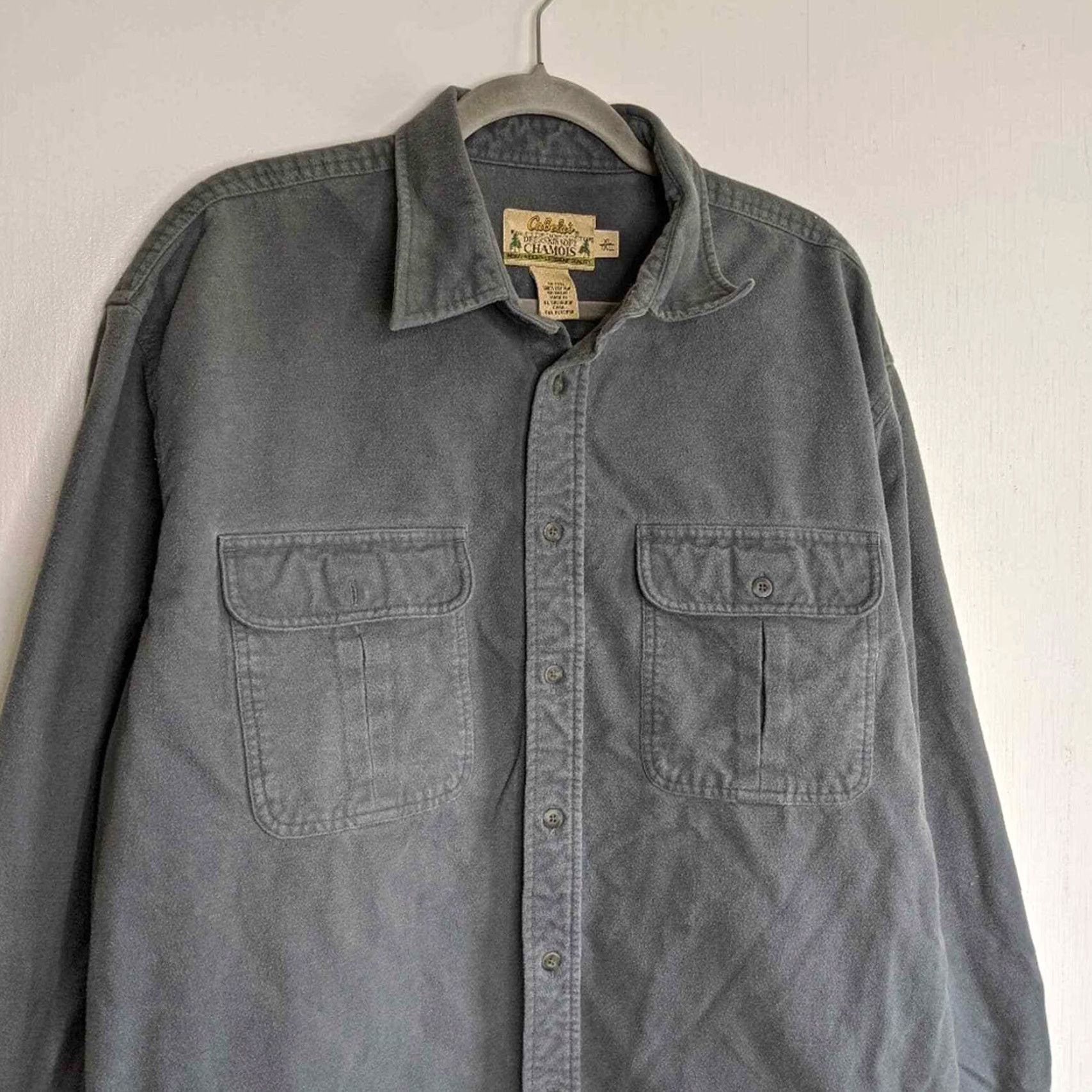 Vintage VINTAGE Cabela's Deerskin Chamois Heavy Flannel Button XL Tall Hunting Hunt Shirt Mens XL Gray Long Sleeve Size US XL / EU 56 / 4 - 3 Thumbnail