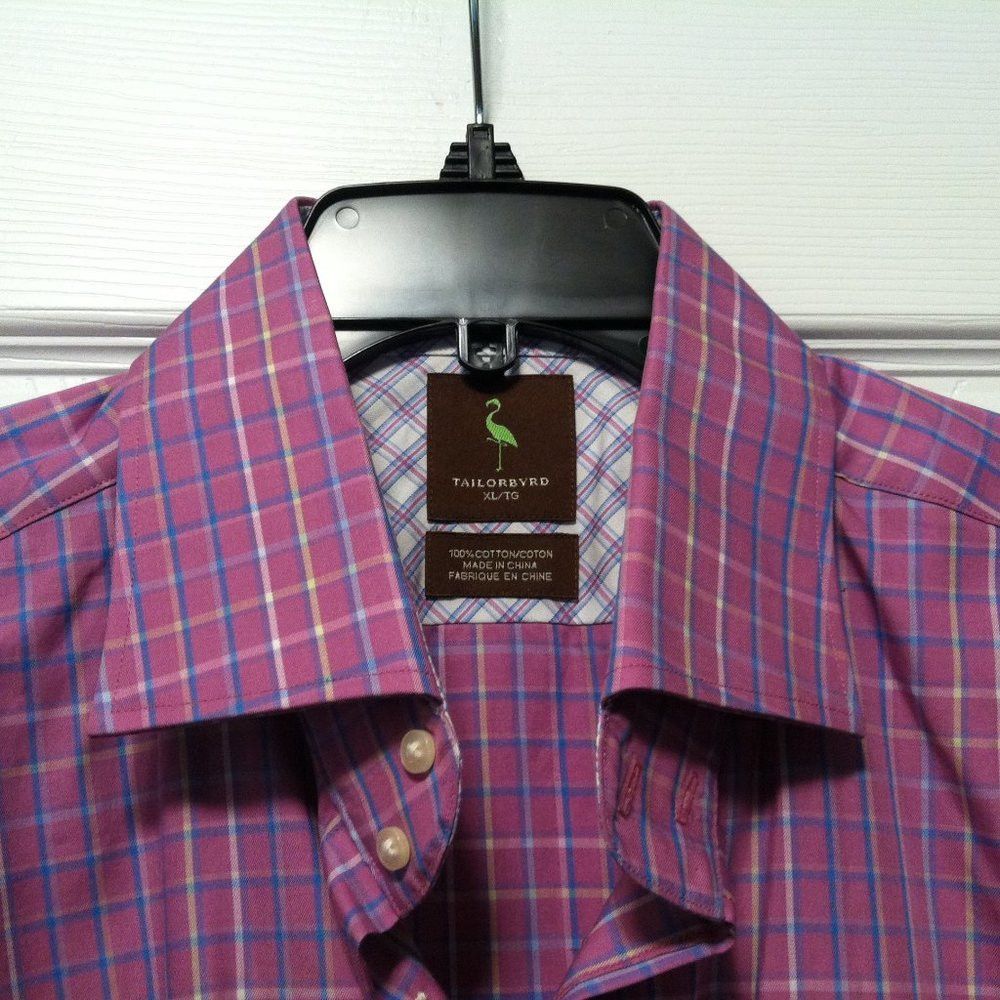 Tailorbyrd TAILORBYRD MENS NEW PURPLE 100%COTTON CASUAL SHIRT SIZE: XL Size US XL / EU 56 / 4 - 4 Thumbnail