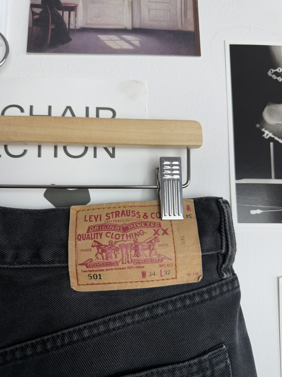 Levi's × Levi's Vintage Clothing Vintage 90s Levi’s 501 made in usa black denim pants 34x32 Size US 34 / EU 50 - 5 Thumbnail