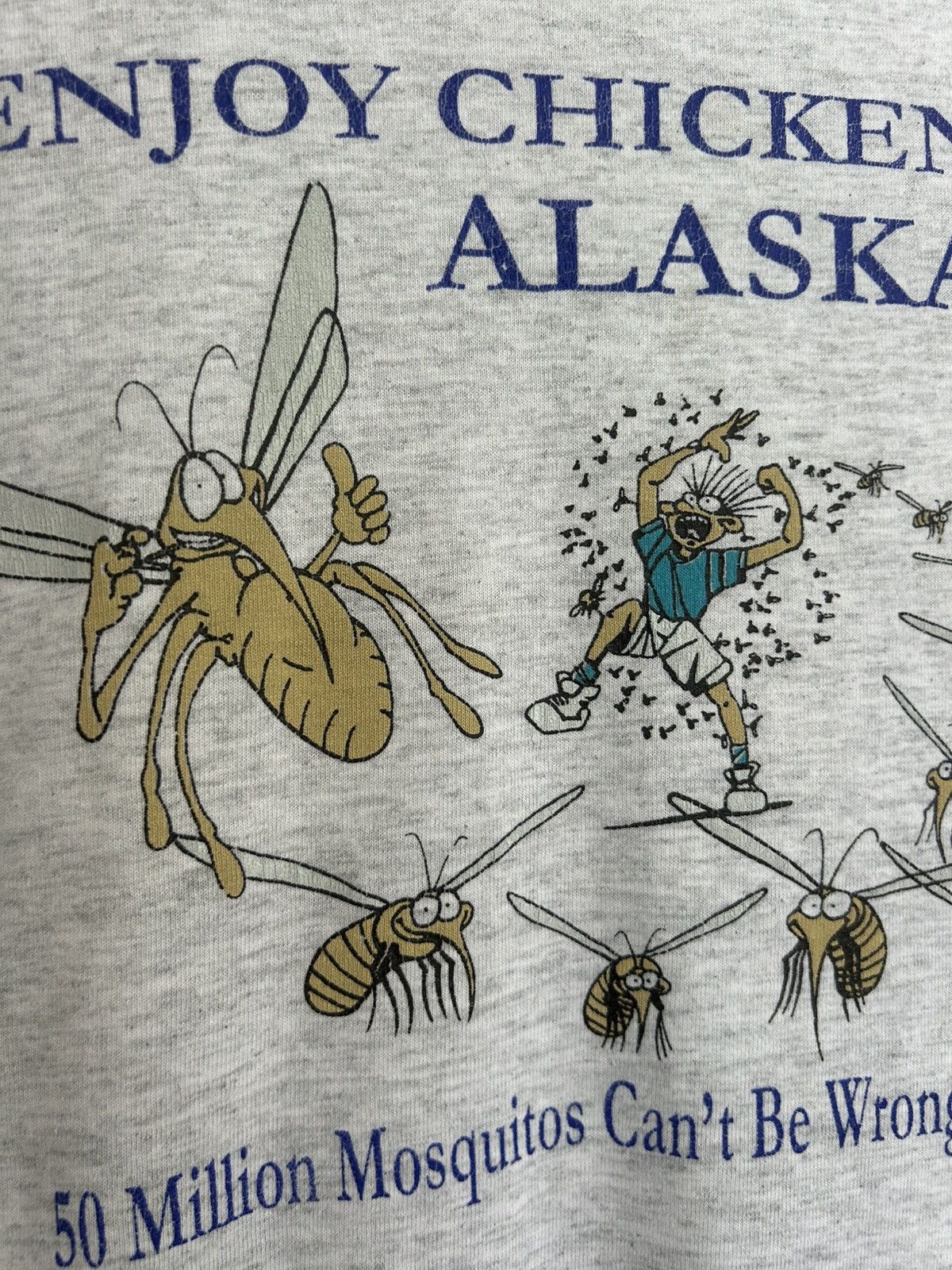Vintage Vintage Enjoy Chicken Alaska Mosquito Funny Graphic T-shirt Size US XL / EU 56 / 4 - 3 Thumbnail