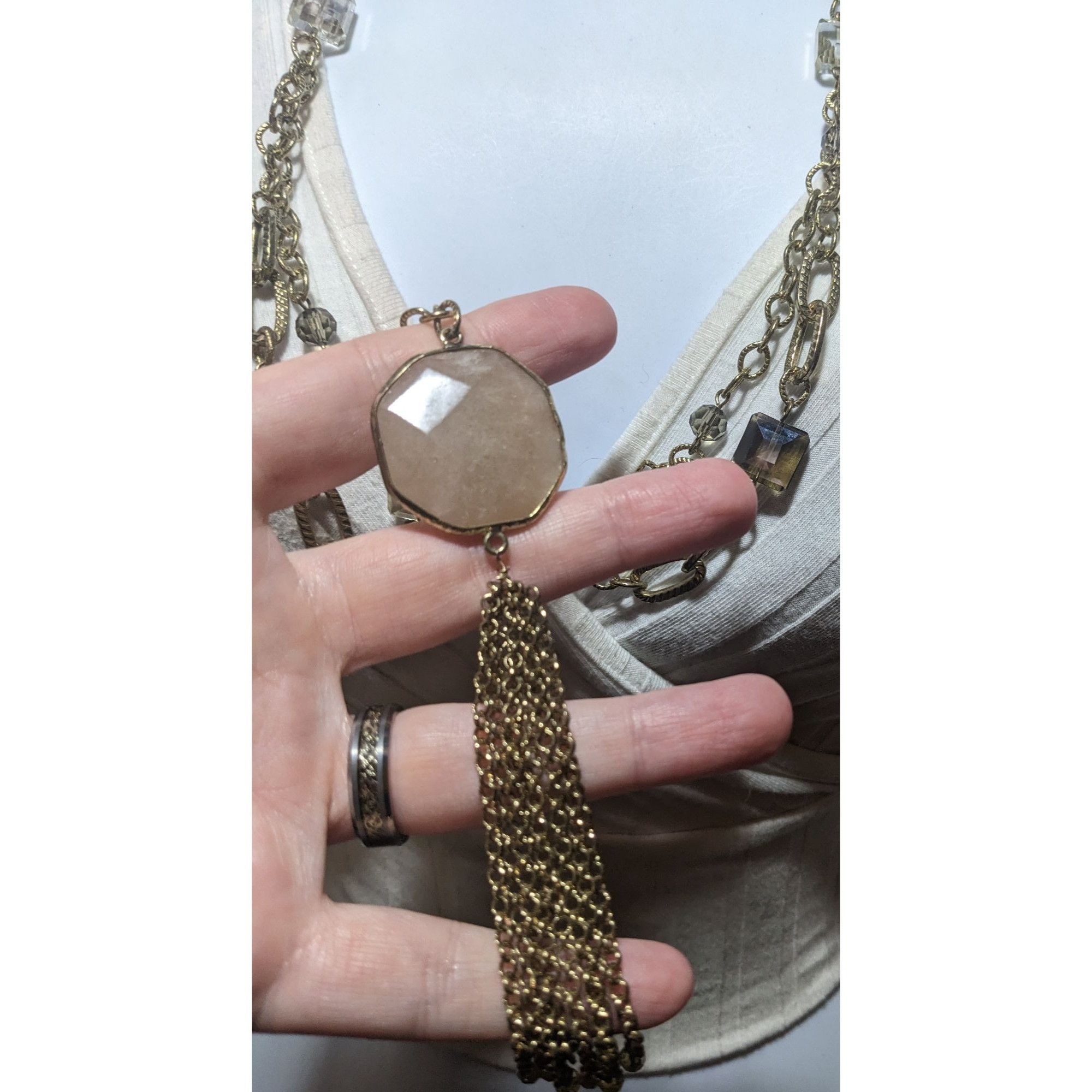 Other Gold Glam Long Layered Pendant & Tassel Necklace Size ONE SIZE - 7 Thumbnail