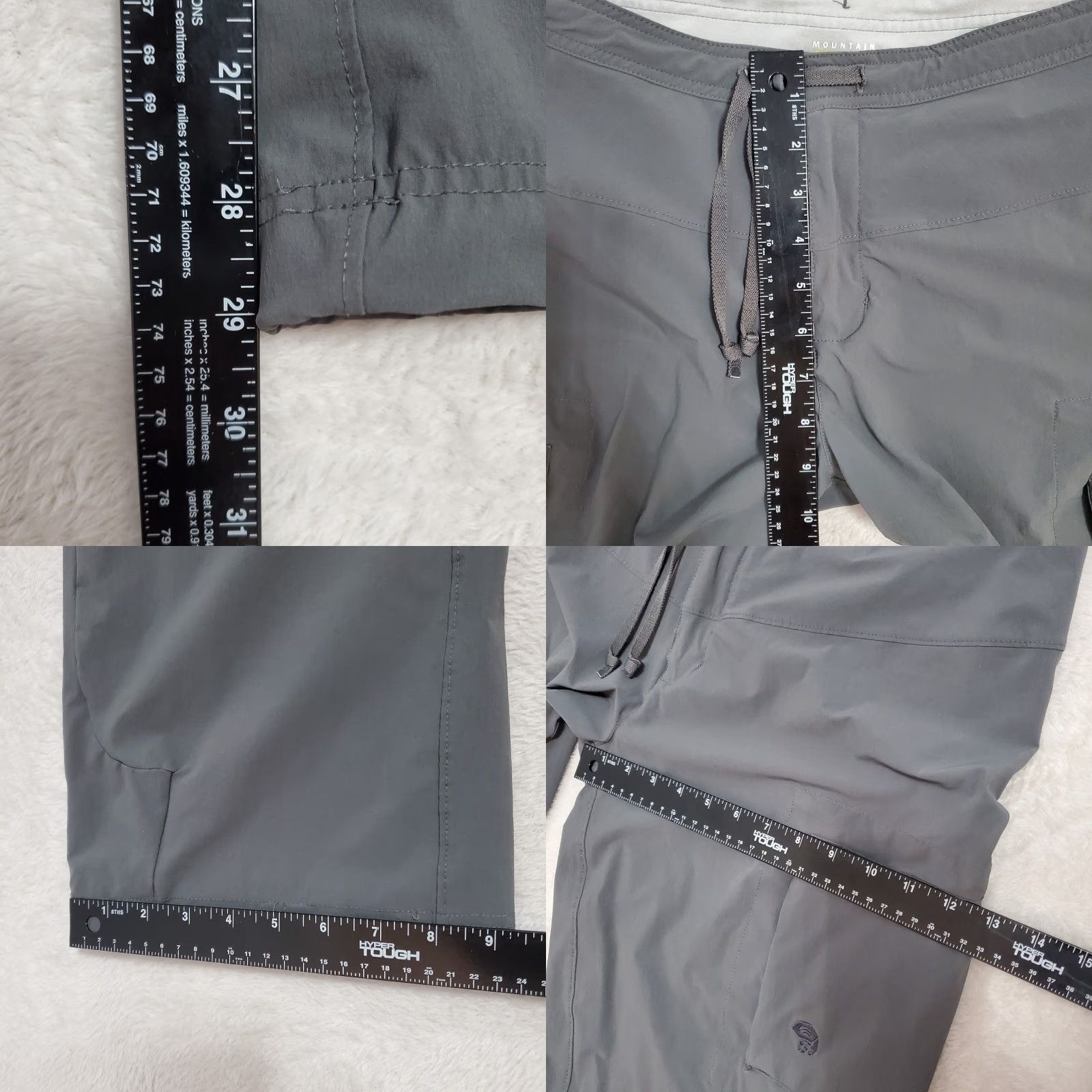 Mountain Hardwear VINTAGE Mountain Hardwear Pants Women 12 Short Gray Yuma Cargo Nylon Stretch Outdoor Size 34" / US 12 / IT 48 - 8 Thumbnail