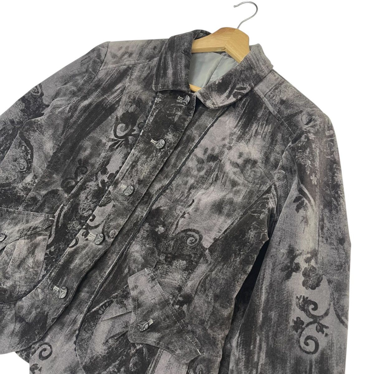 Art Comes First Vintage Floral Motive Wool Crop Jacket Size M / US 6-8 / IT 42-44 - 12 Thumbnail